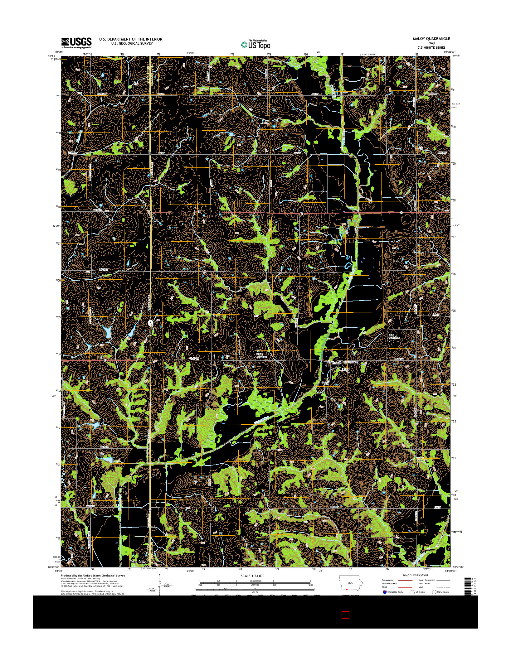 USGS US TOPO 7.5-MINUTE MAP FOR MALOY, IA 2015