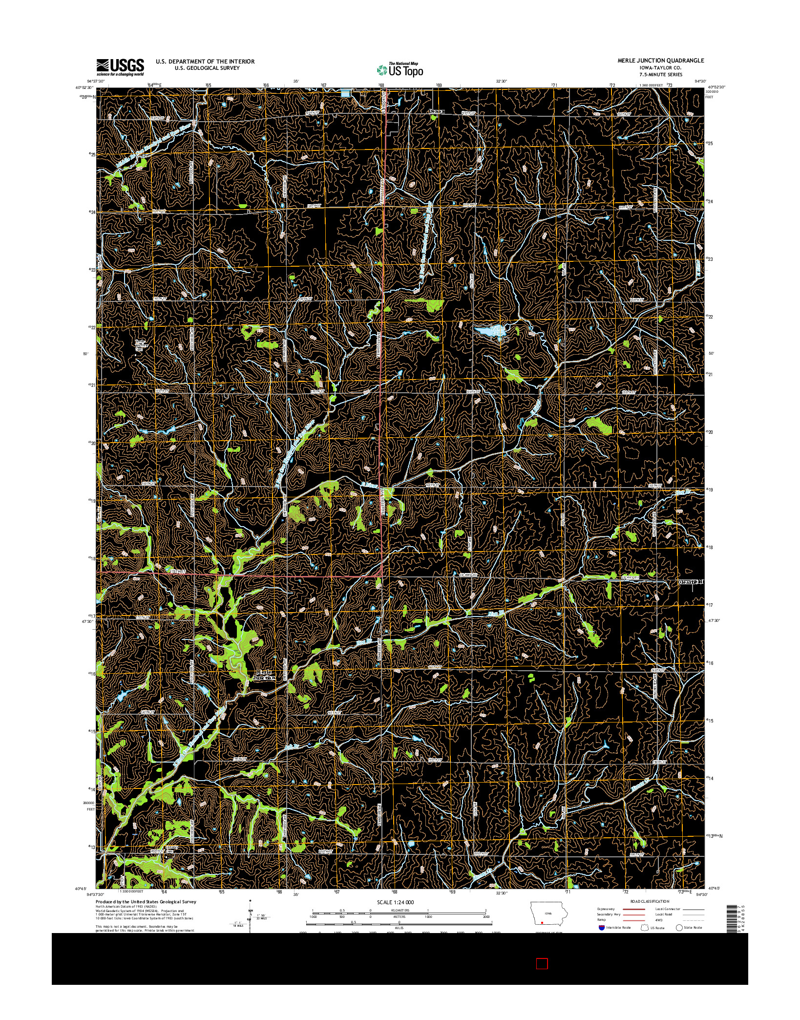 USGS US TOPO 7.5-MINUTE MAP FOR MERLE JUNCTION, IA 2015
