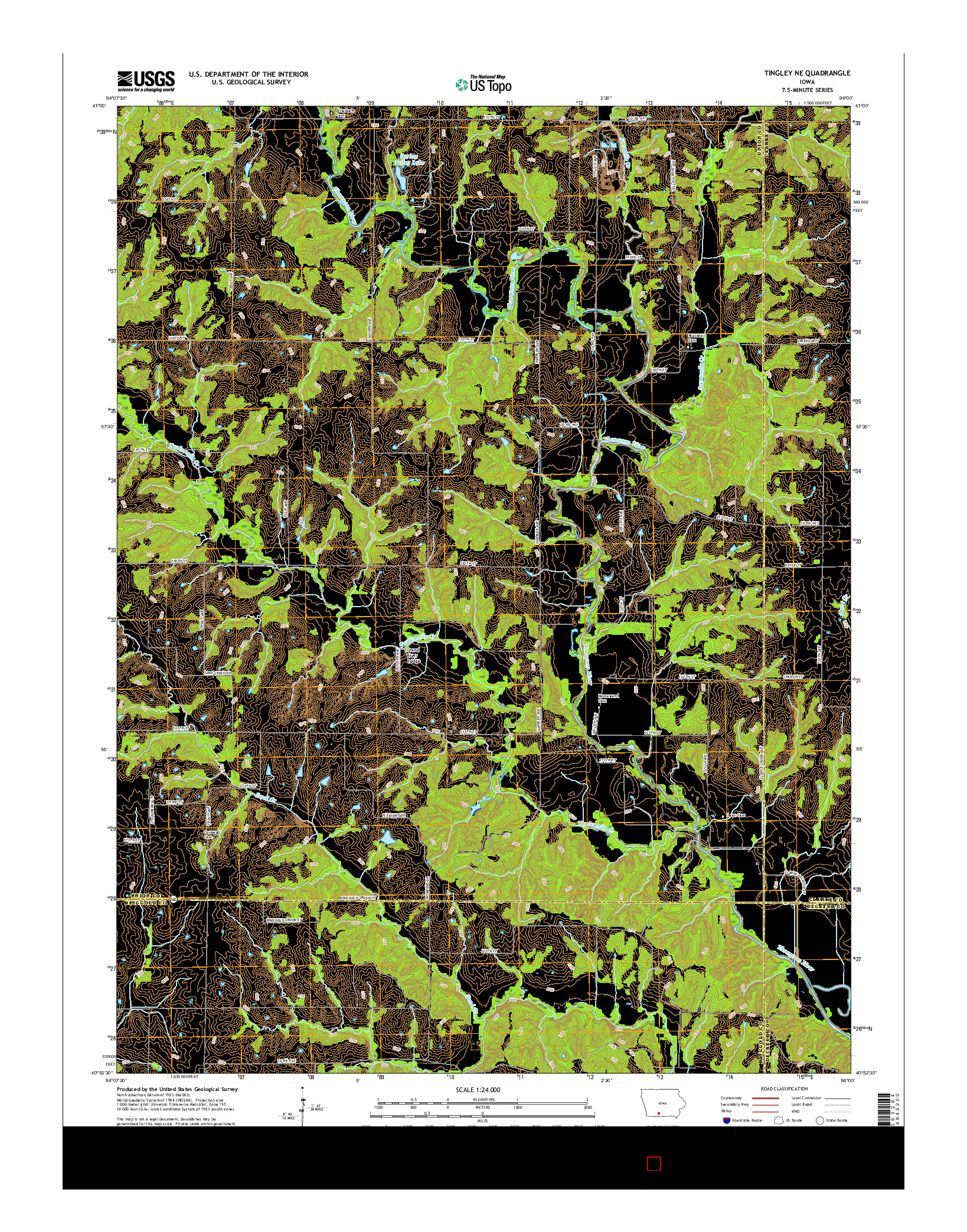 USGS US TOPO 7.5-MINUTE MAP FOR TINGLEY NE, IA 2015