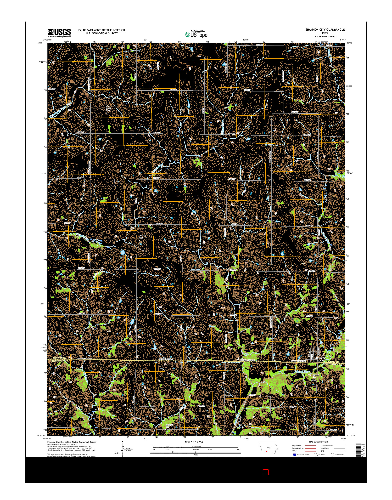 USGS US TOPO 7.5-MINUTE MAP FOR SHANNON CITY, IA 2015