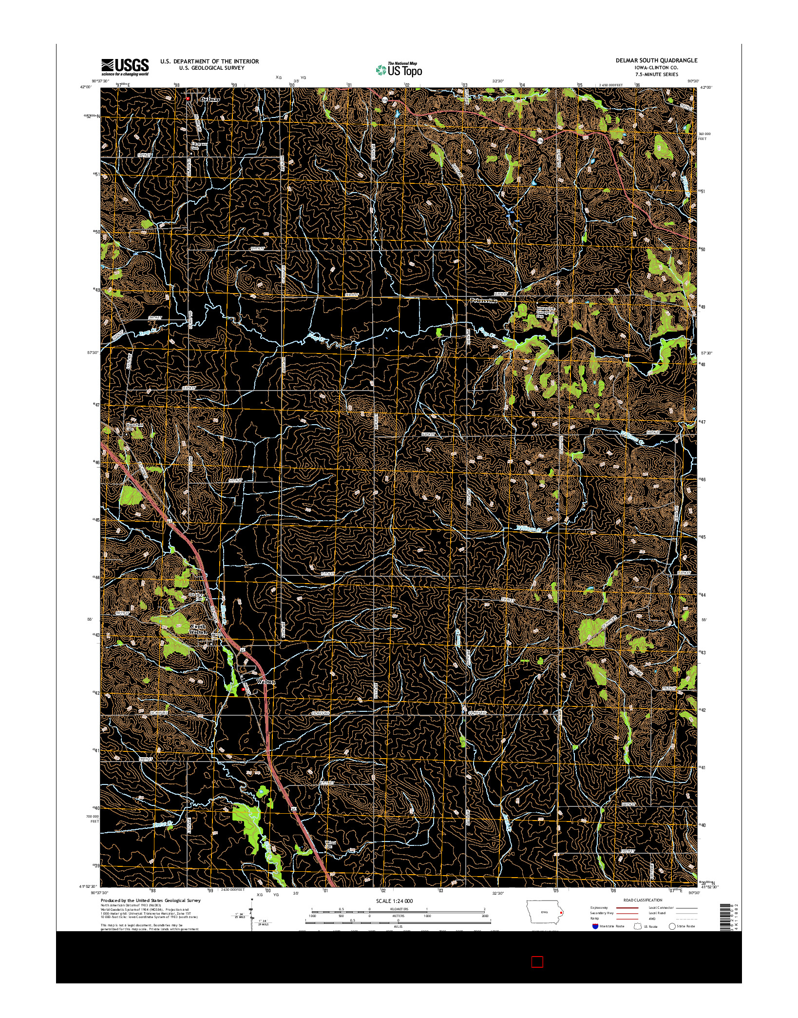USGS US TOPO 7.5-MINUTE MAP FOR DELMAR SOUTH, IA 2015