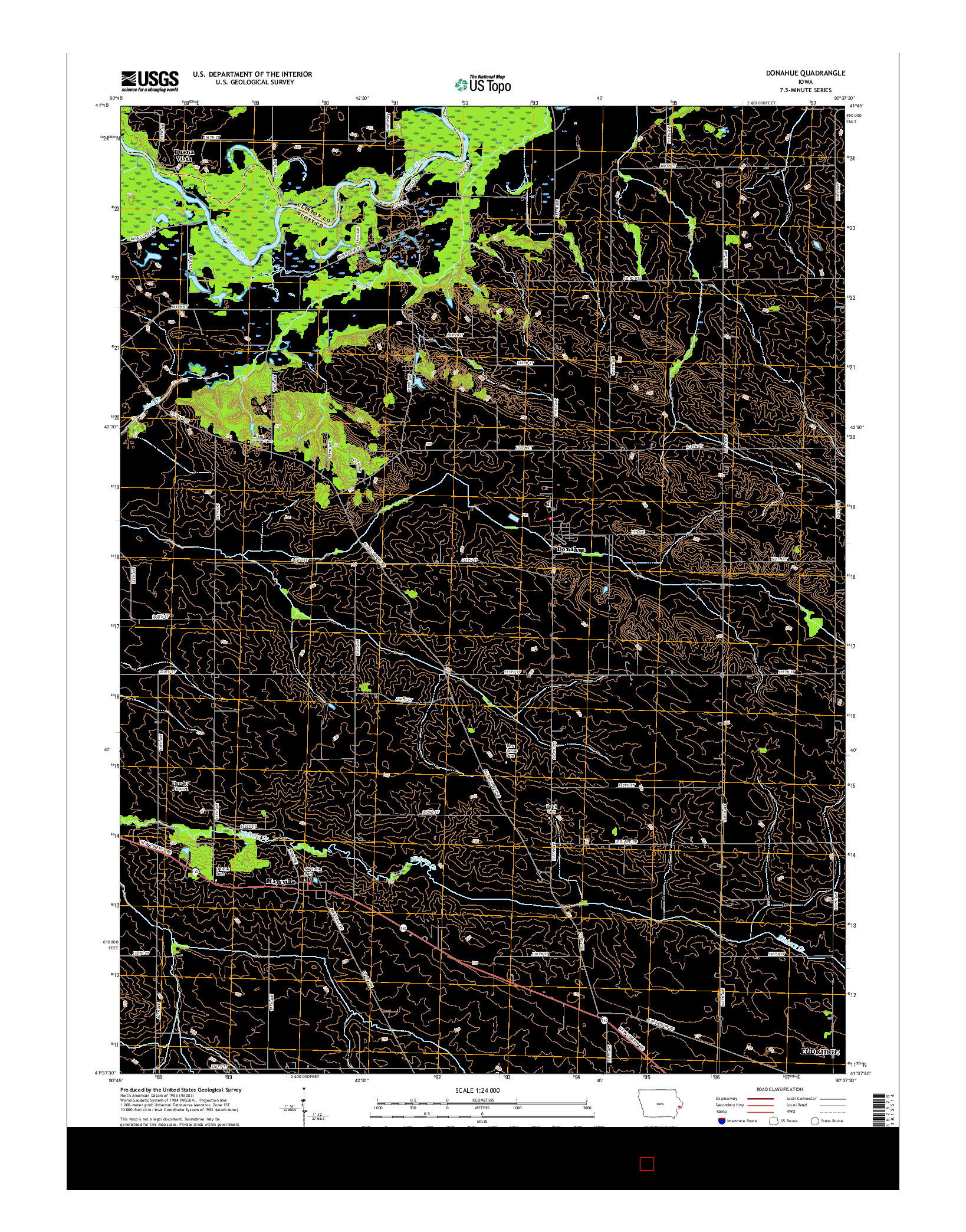 USGS US TOPO 7.5-MINUTE MAP FOR DONAHUE, IA 2015