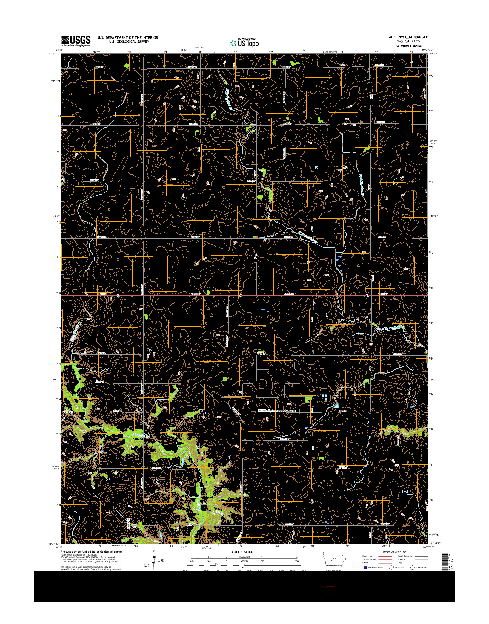 USGS US TOPO 7.5-MINUTE MAP FOR ADEL NW, IA 2015