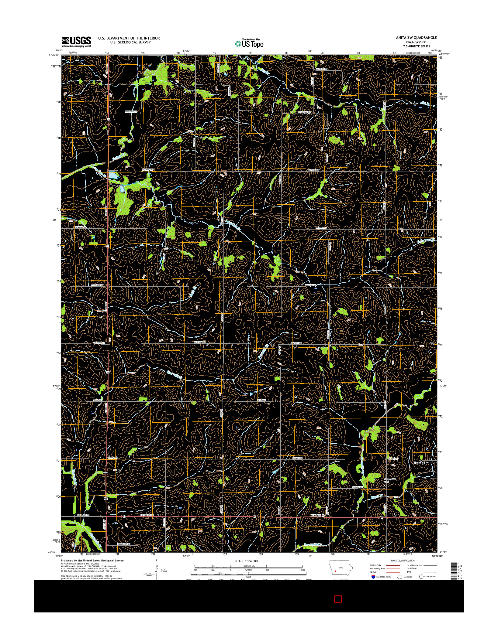 USGS US TOPO 7.5-MINUTE MAP FOR ANITA SW, IA 2015