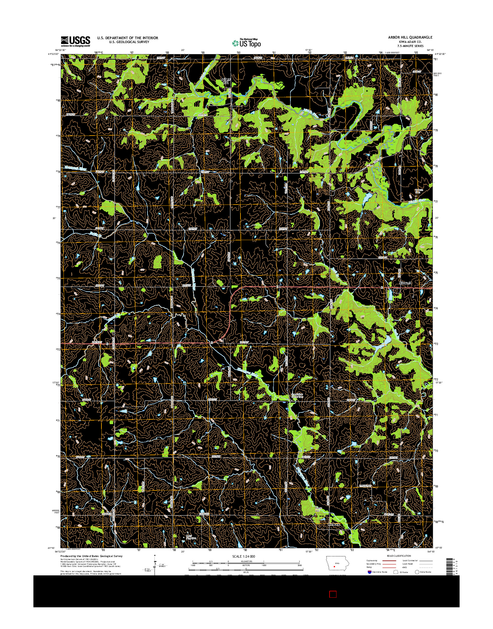 USGS US TOPO 7.5-MINUTE MAP FOR ARBOR HILL, IA 2015