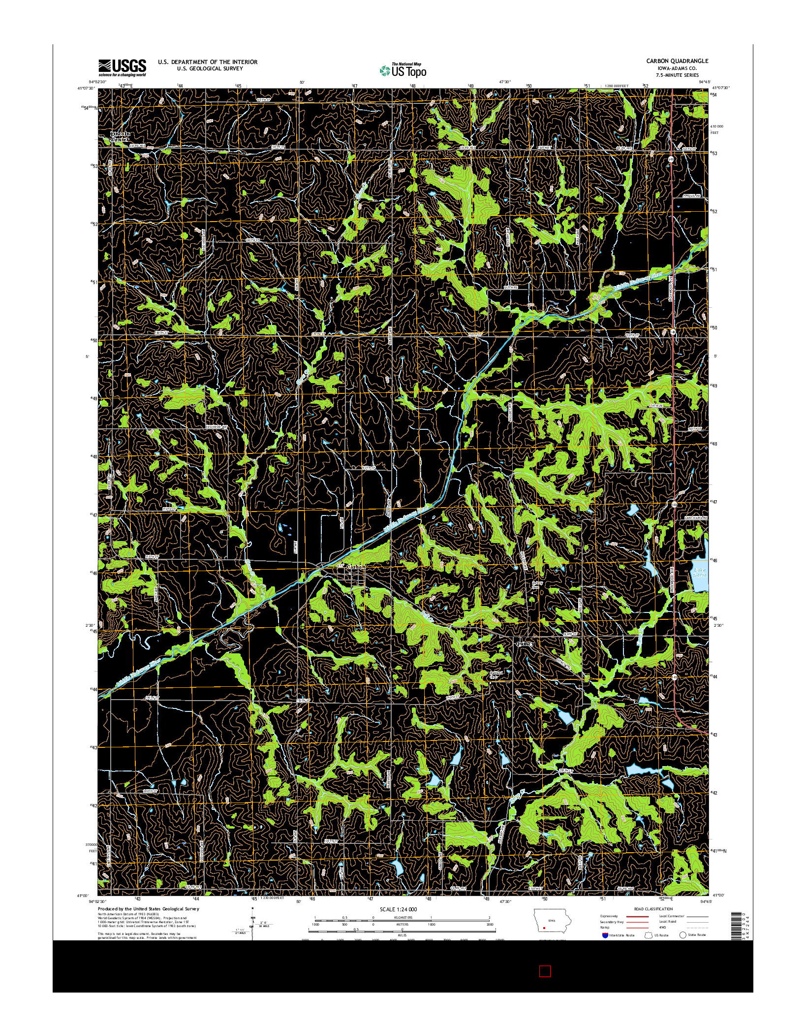 USGS US TOPO 7.5-MINUTE MAP FOR CARBON, IA 2015