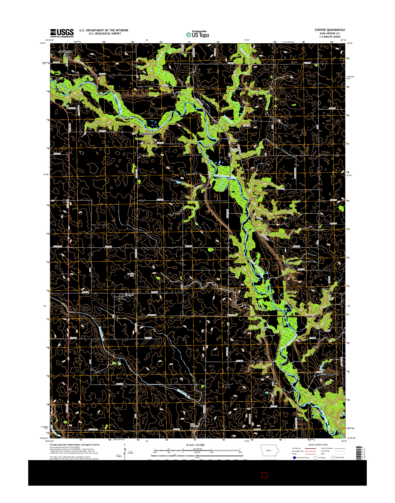 USGS US TOPO 7.5-MINUTE MAP FOR COOPER, IA 2015