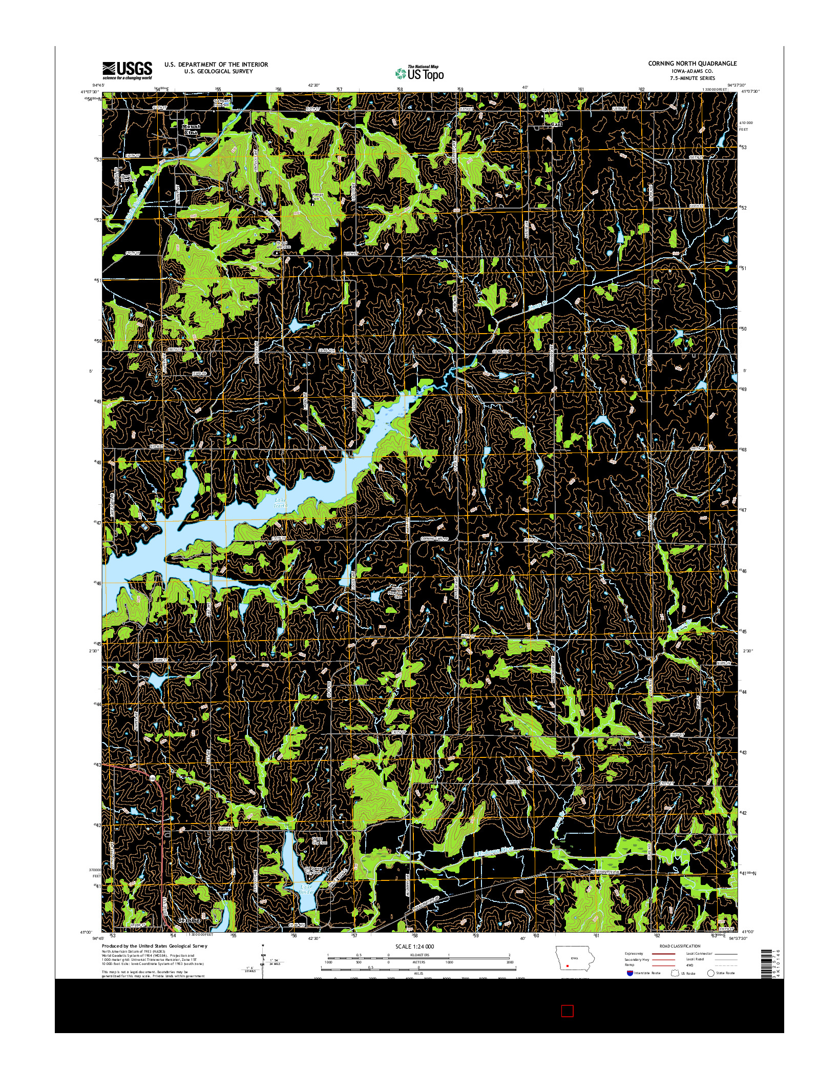 USGS US TOPO 7.5-MINUTE MAP FOR CORNING NORTH, IA 2015