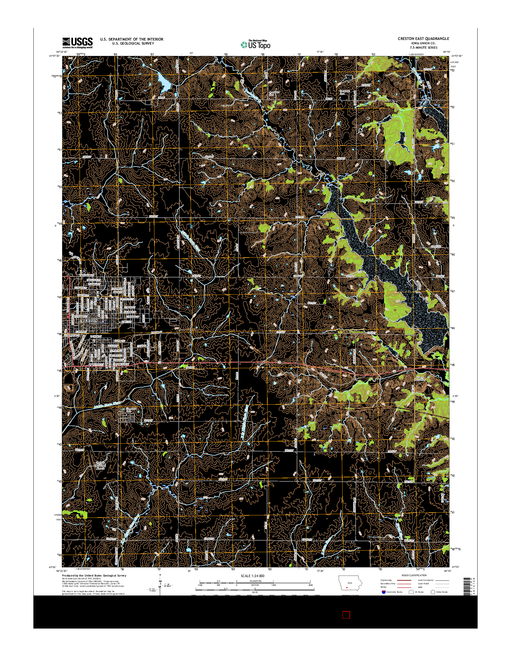 USGS US TOPO 7.5-MINUTE MAP FOR CRESTON EAST, IA 2015