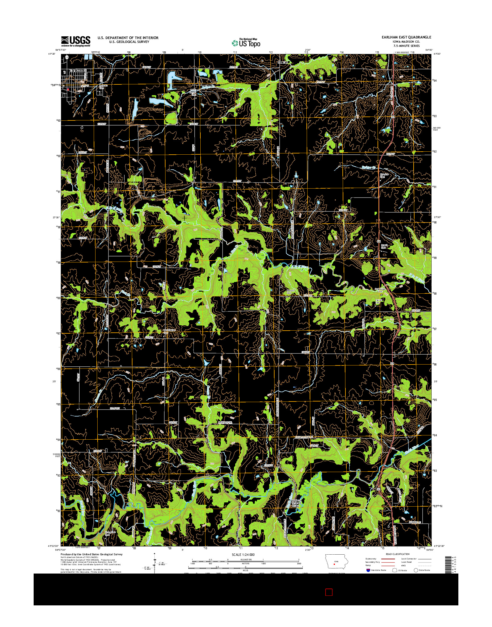 USGS US TOPO 7.5-MINUTE MAP FOR EARLHAM EAST, IA 2015