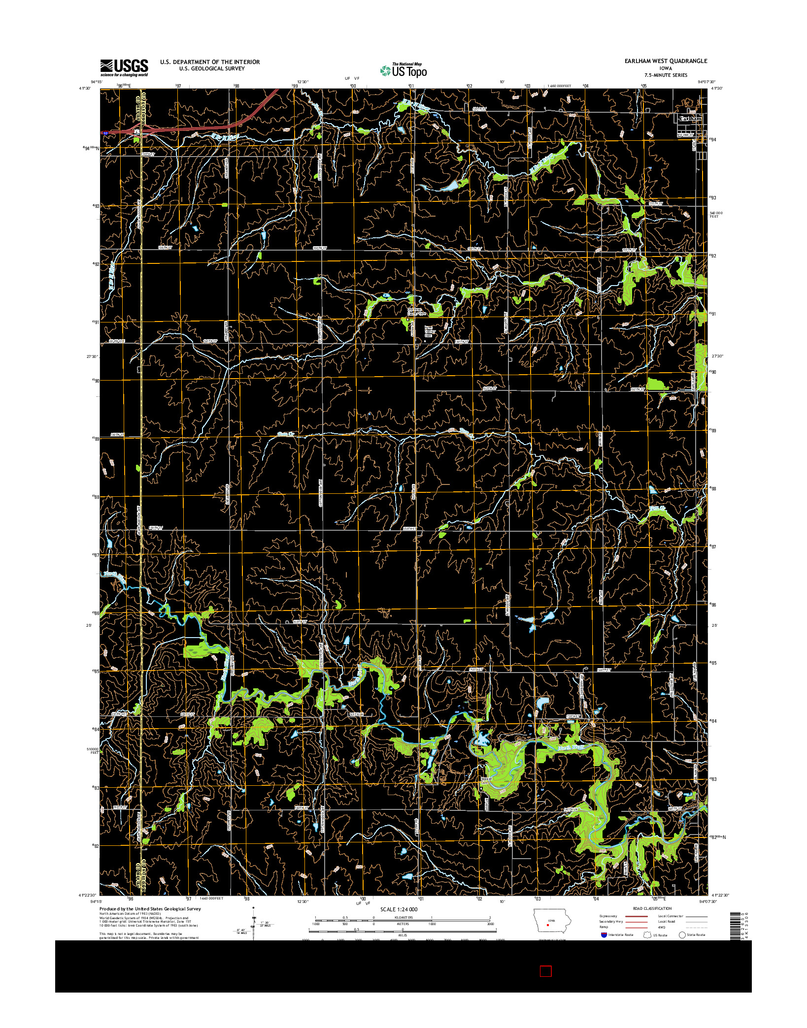 USGS US TOPO 7.5-MINUTE MAP FOR EARLHAM WEST, IA 2015