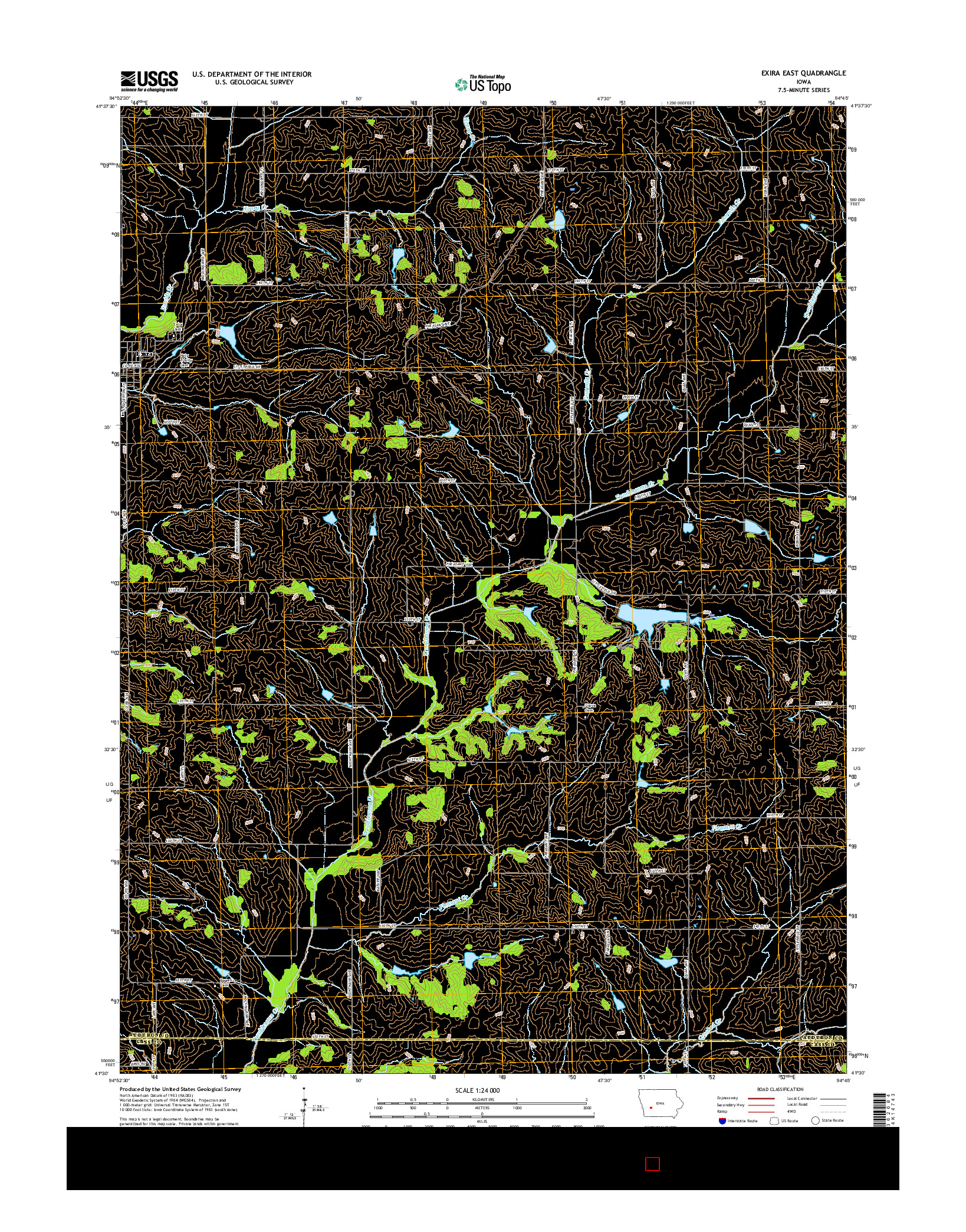 USGS US TOPO 7.5-MINUTE MAP FOR EXIRA EAST, IA 2015