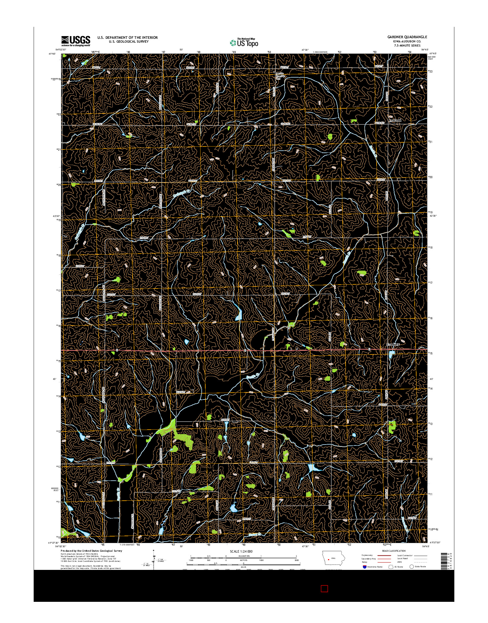USGS US TOPO 7.5-MINUTE MAP FOR GARDNER, IA 2015