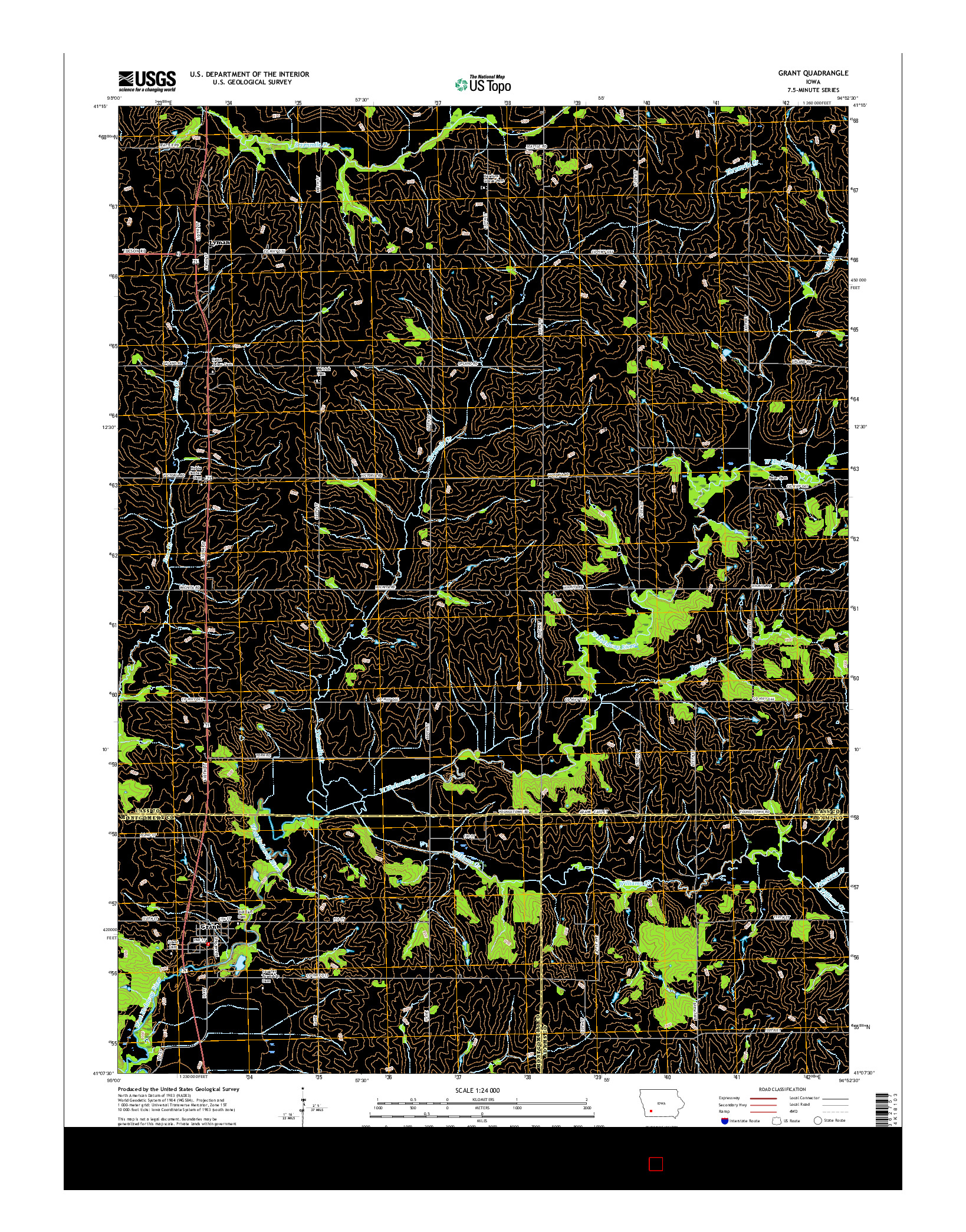USGS US TOPO 7.5-MINUTE MAP FOR GRANT, IA 2015