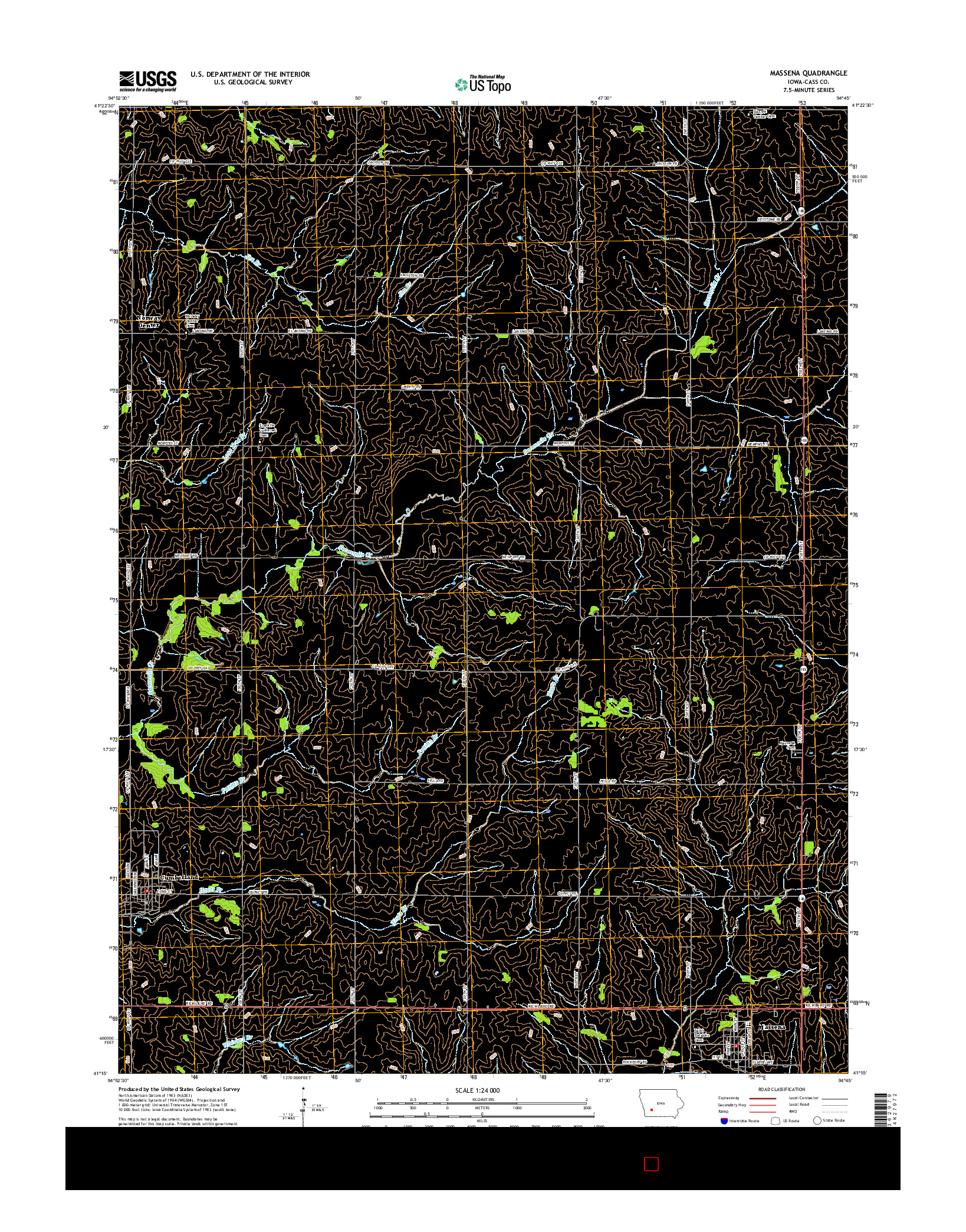 USGS US TOPO 7.5-MINUTE MAP FOR MASSENA, IA 2015