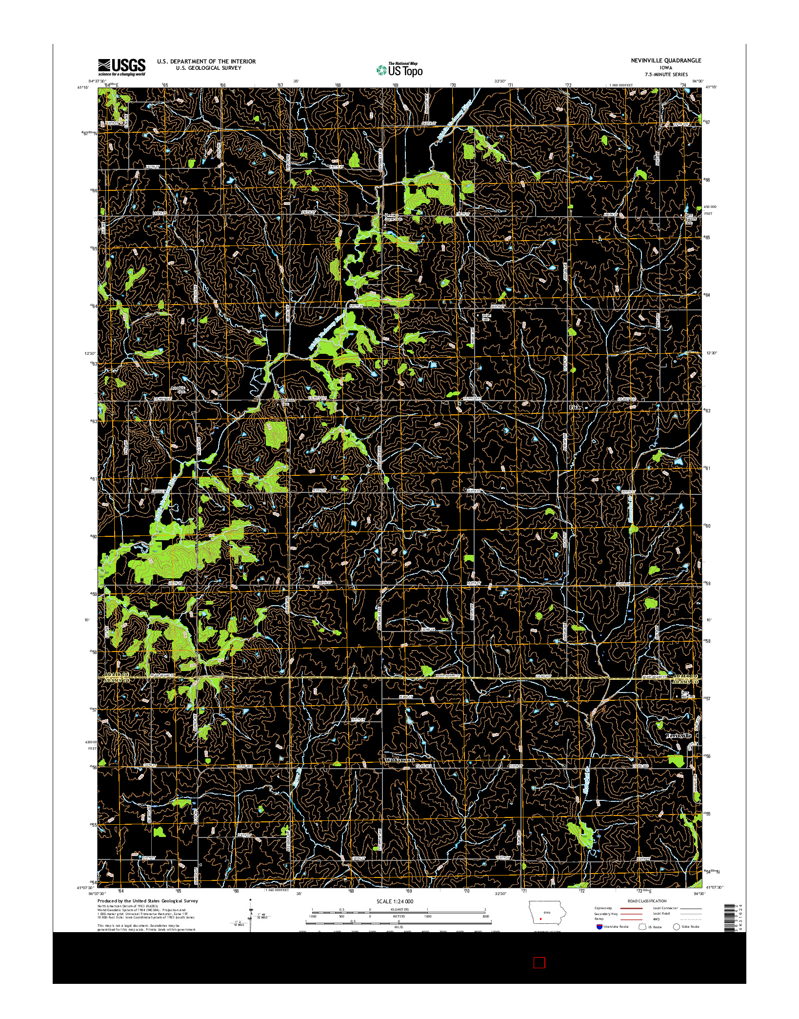 USGS US TOPO 7.5-MINUTE MAP FOR NEVINVILLE, IA 2015