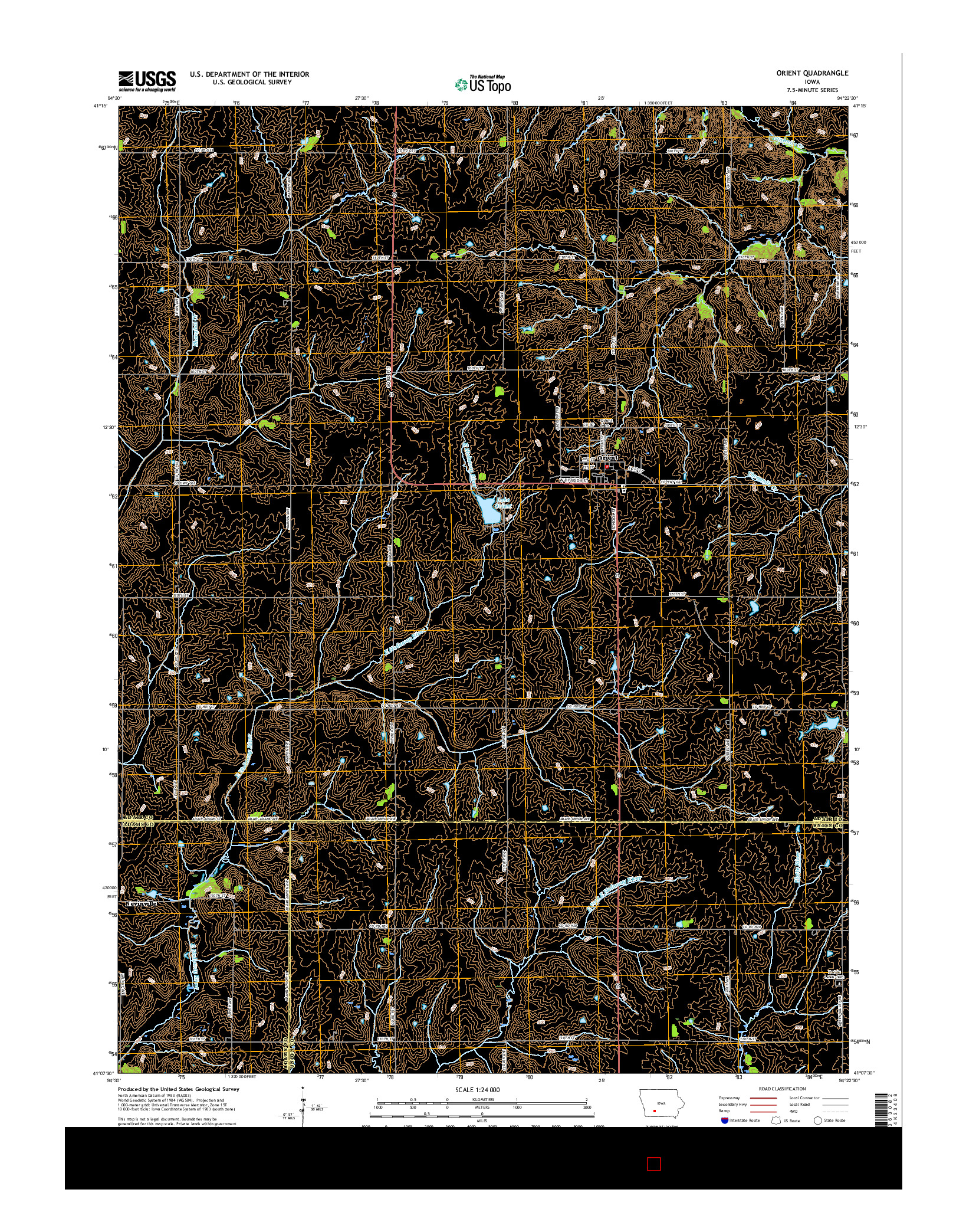 USGS US TOPO 7.5-MINUTE MAP FOR ORIENT, IA 2015