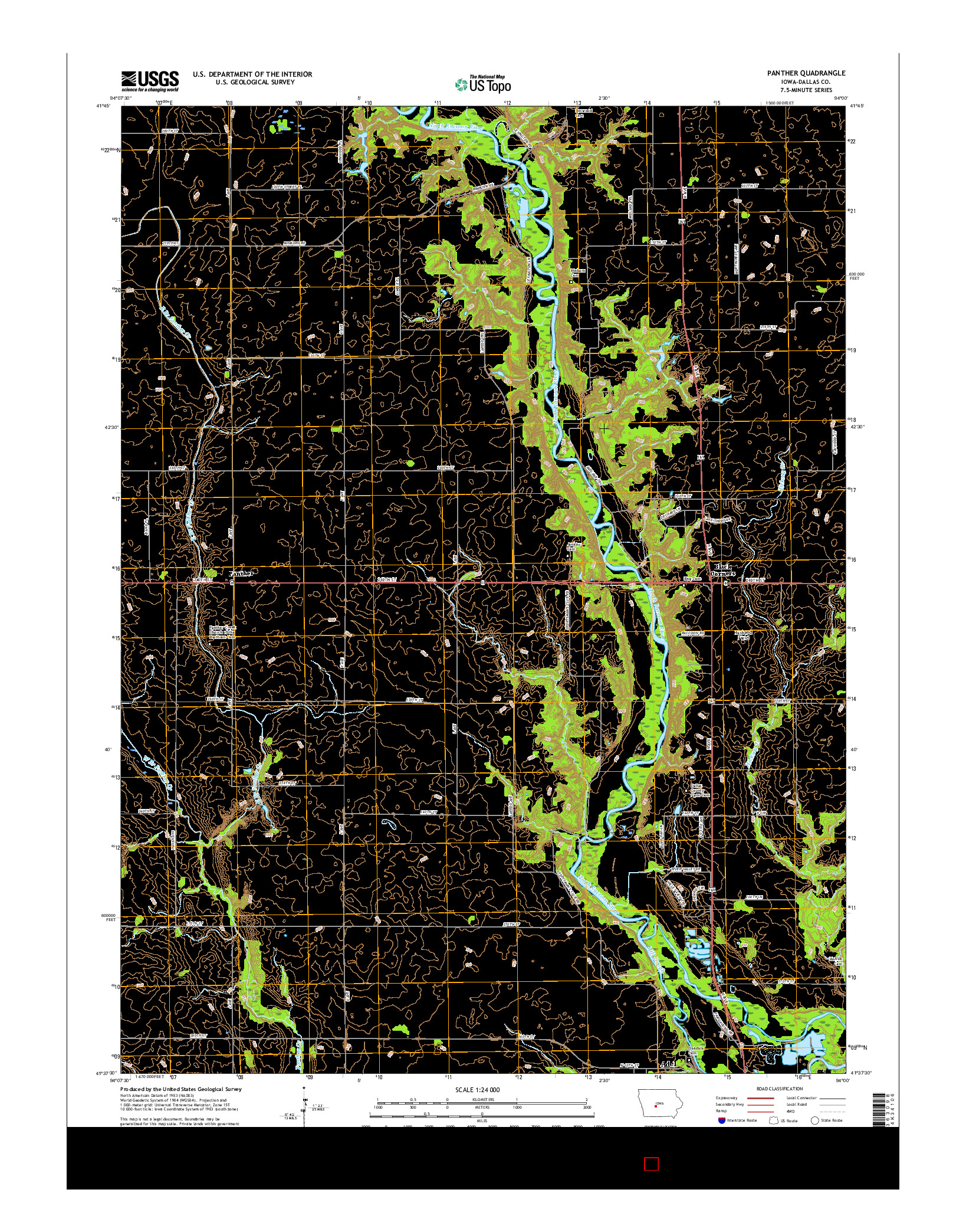 USGS US TOPO 7.5-MINUTE MAP FOR PANTHER, IA 2015