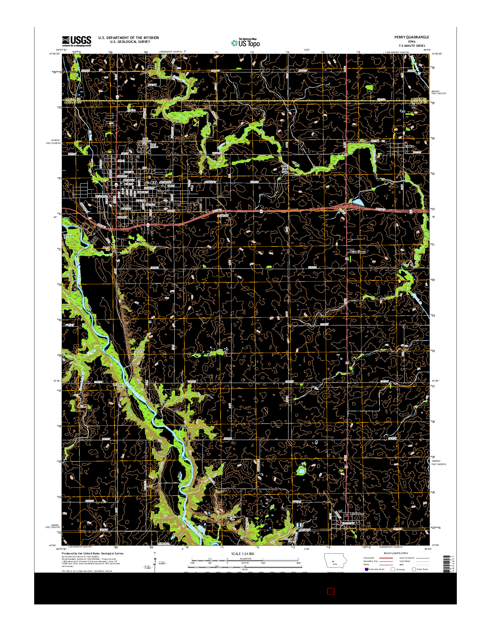 USGS US TOPO 7.5-MINUTE MAP FOR PERRY, IA 2015