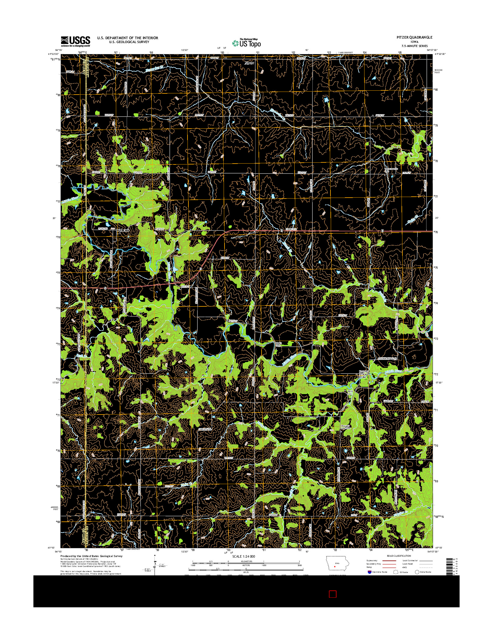 USGS US TOPO 7.5-MINUTE MAP FOR PITZER, IA 2015