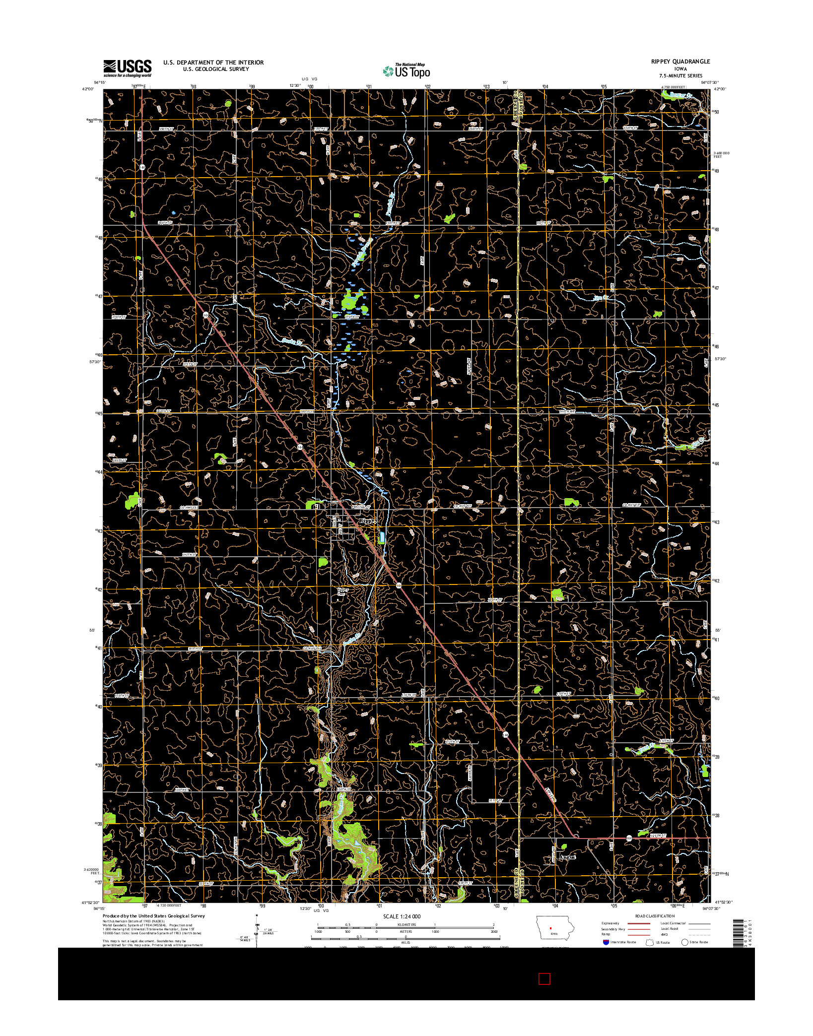 USGS US TOPO 7.5-MINUTE MAP FOR RIPPEY, IA 2015