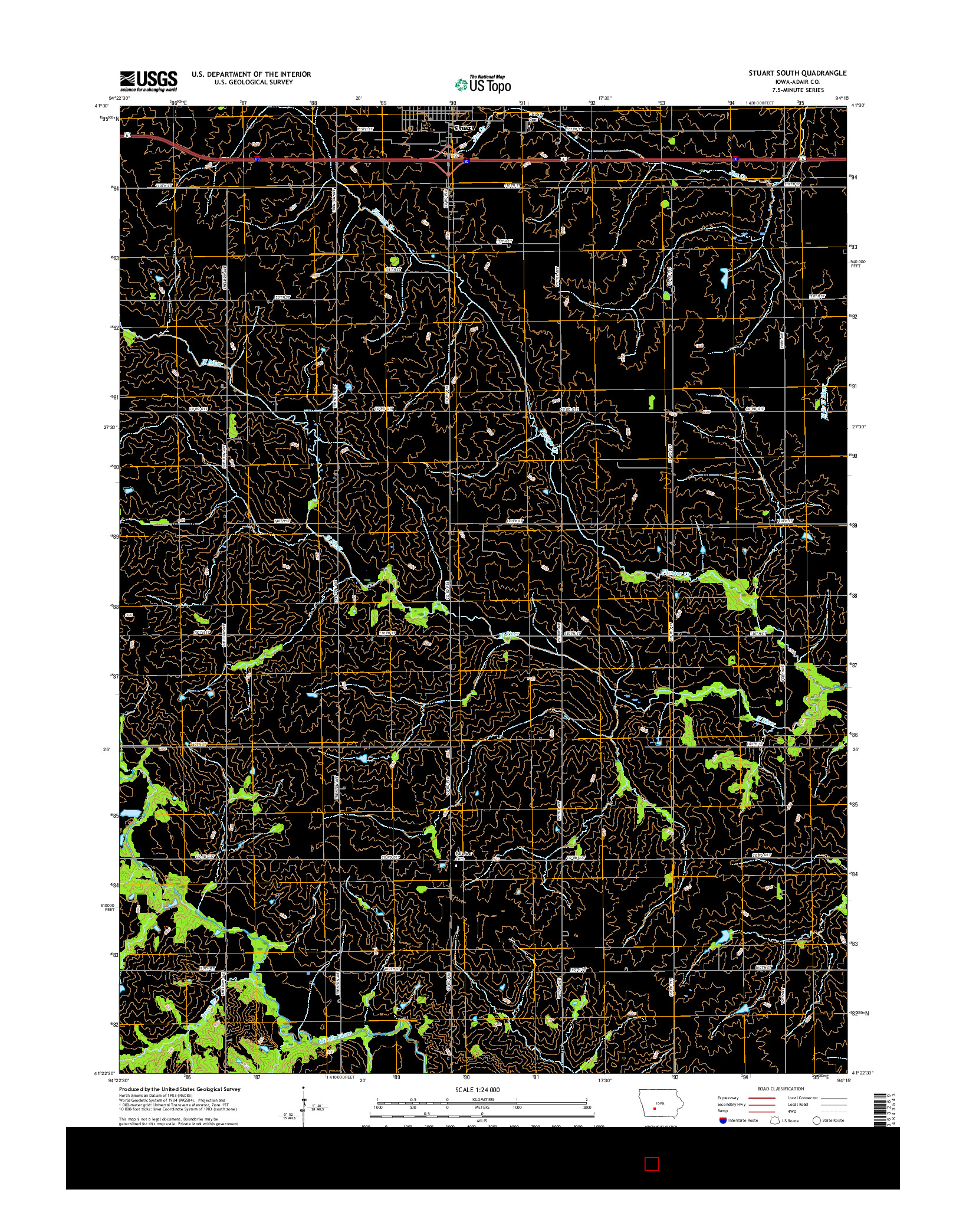 USGS US TOPO 7.5-MINUTE MAP FOR STUART SOUTH, IA 2015
