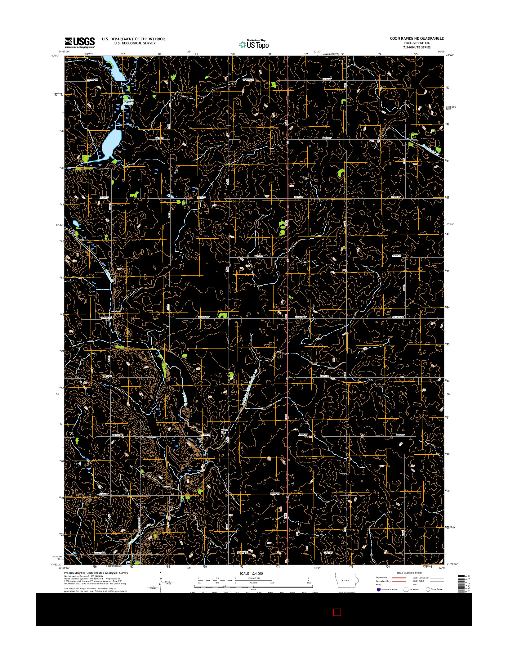 USGS US TOPO 7.5-MINUTE MAP FOR COON RAPIDS NE, IA 2015