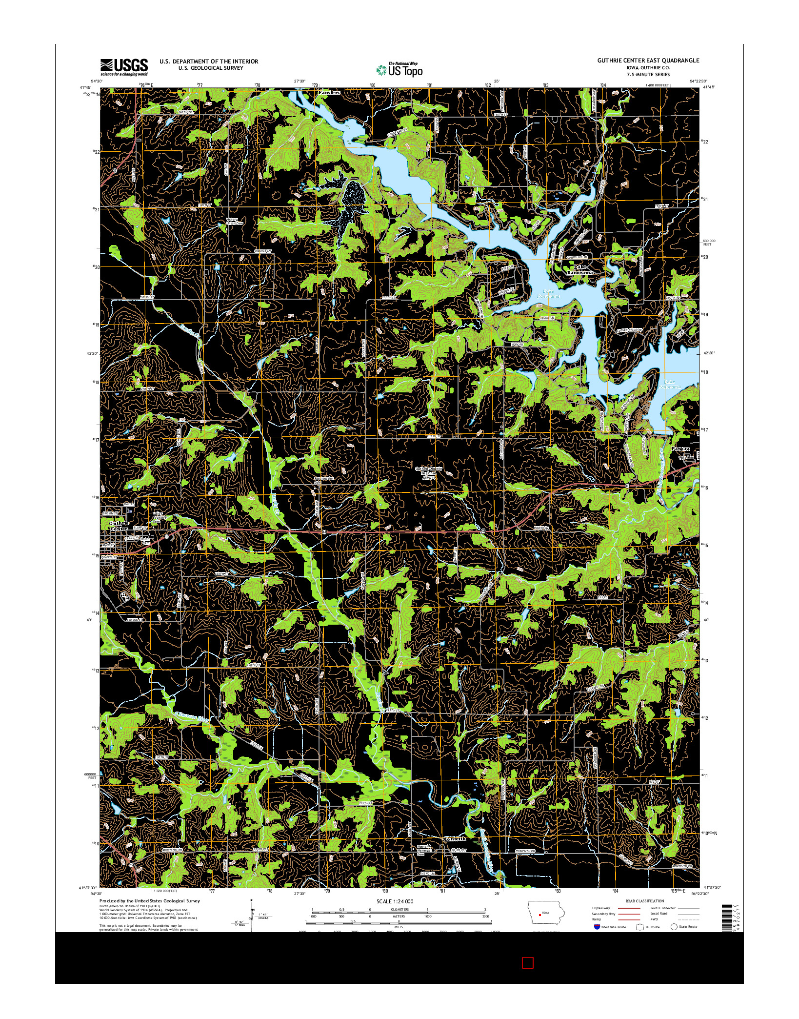 USGS US TOPO 7.5-MINUTE MAP FOR GUTHRIE CENTER EAST, IA 2015