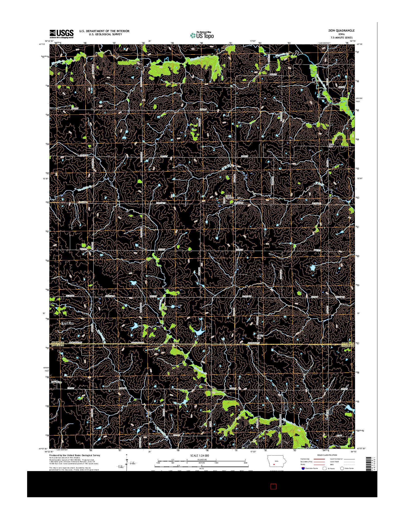 USGS US TOPO 7.5-MINUTE MAP FOR ZION, IA 2015