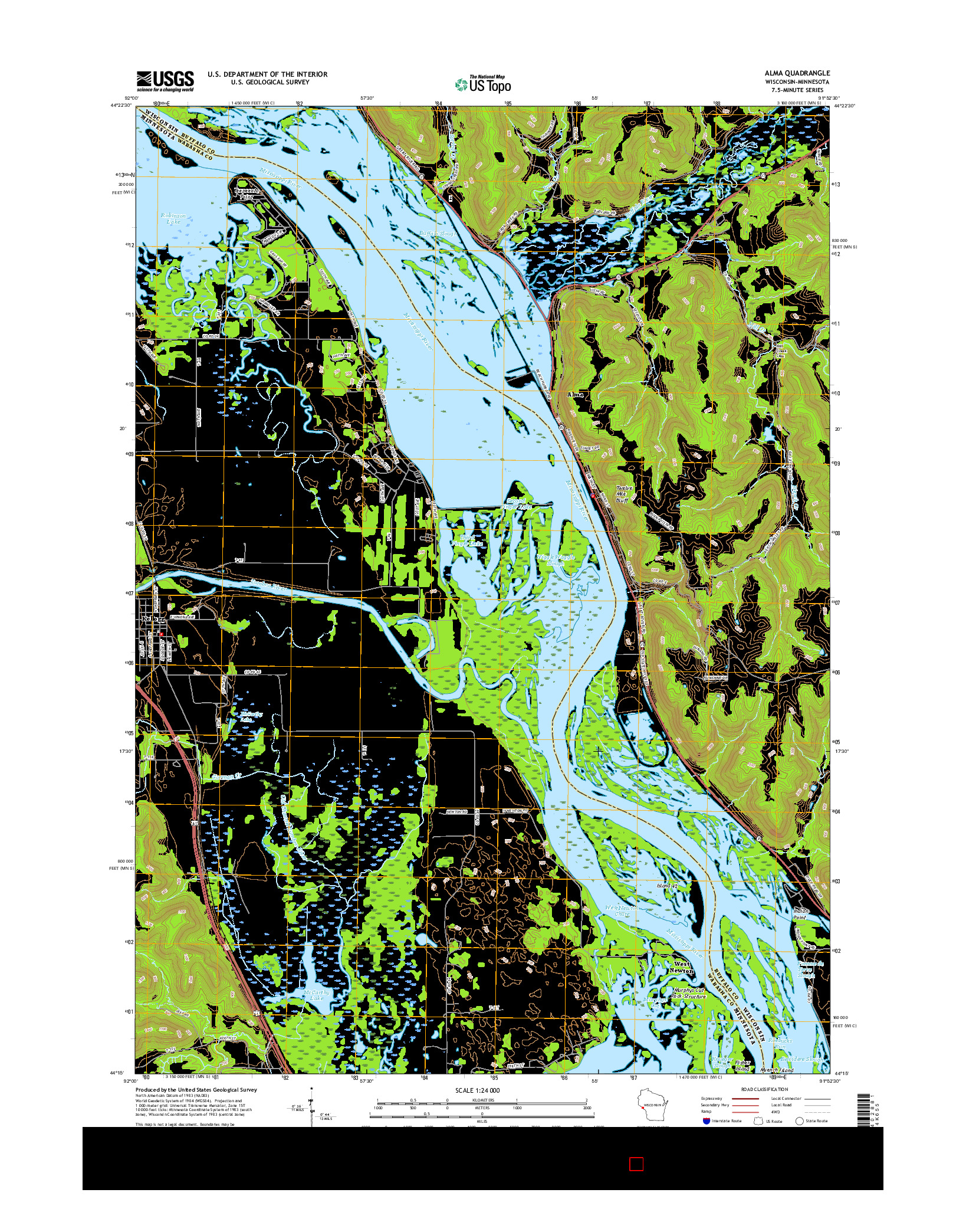 USGS US TOPO 7.5-MINUTE MAP FOR ALMA, WI-MN 2015