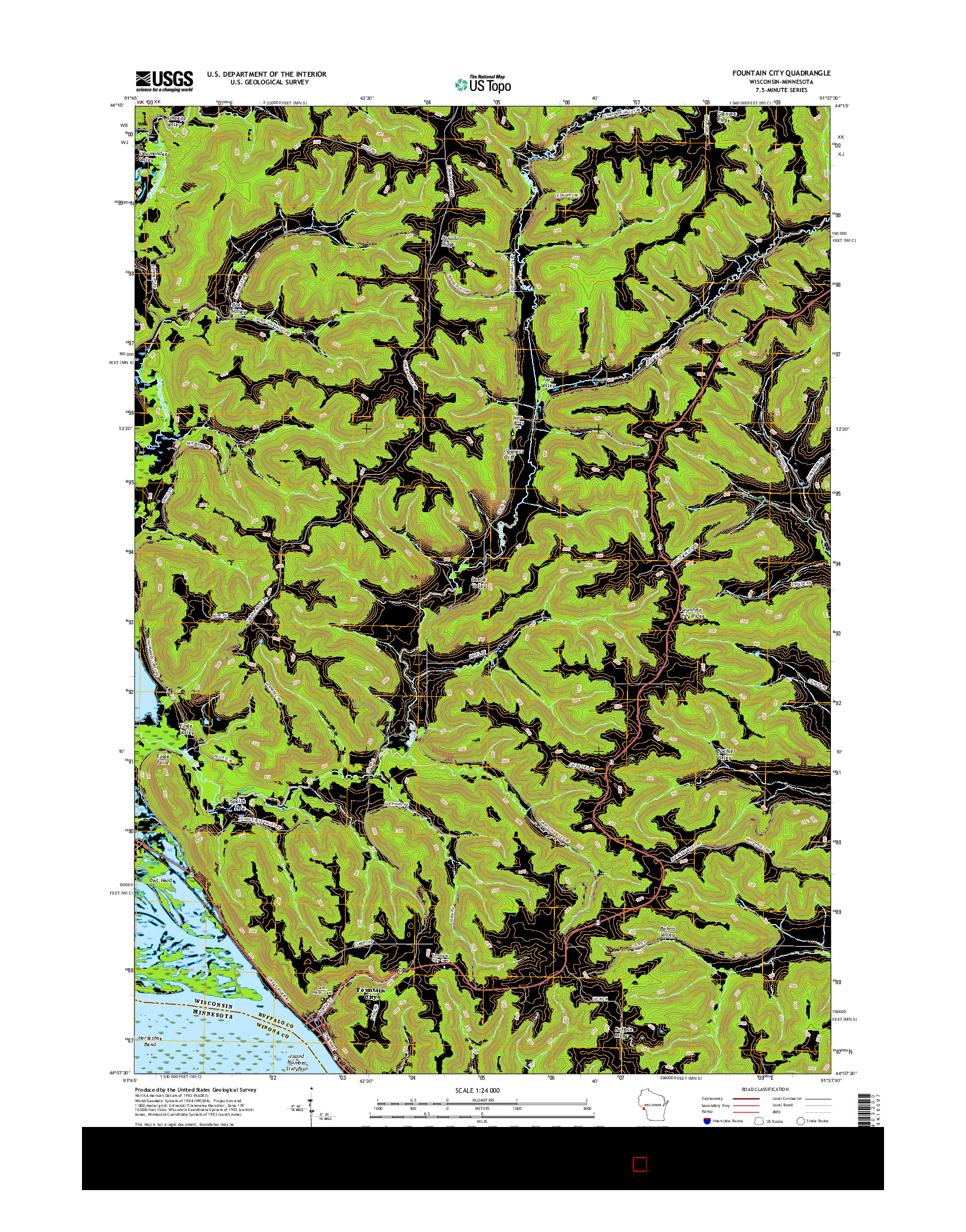 USGS US TOPO 7.5-MINUTE MAP FOR FOUNTAIN CITY, WI-MN 2015