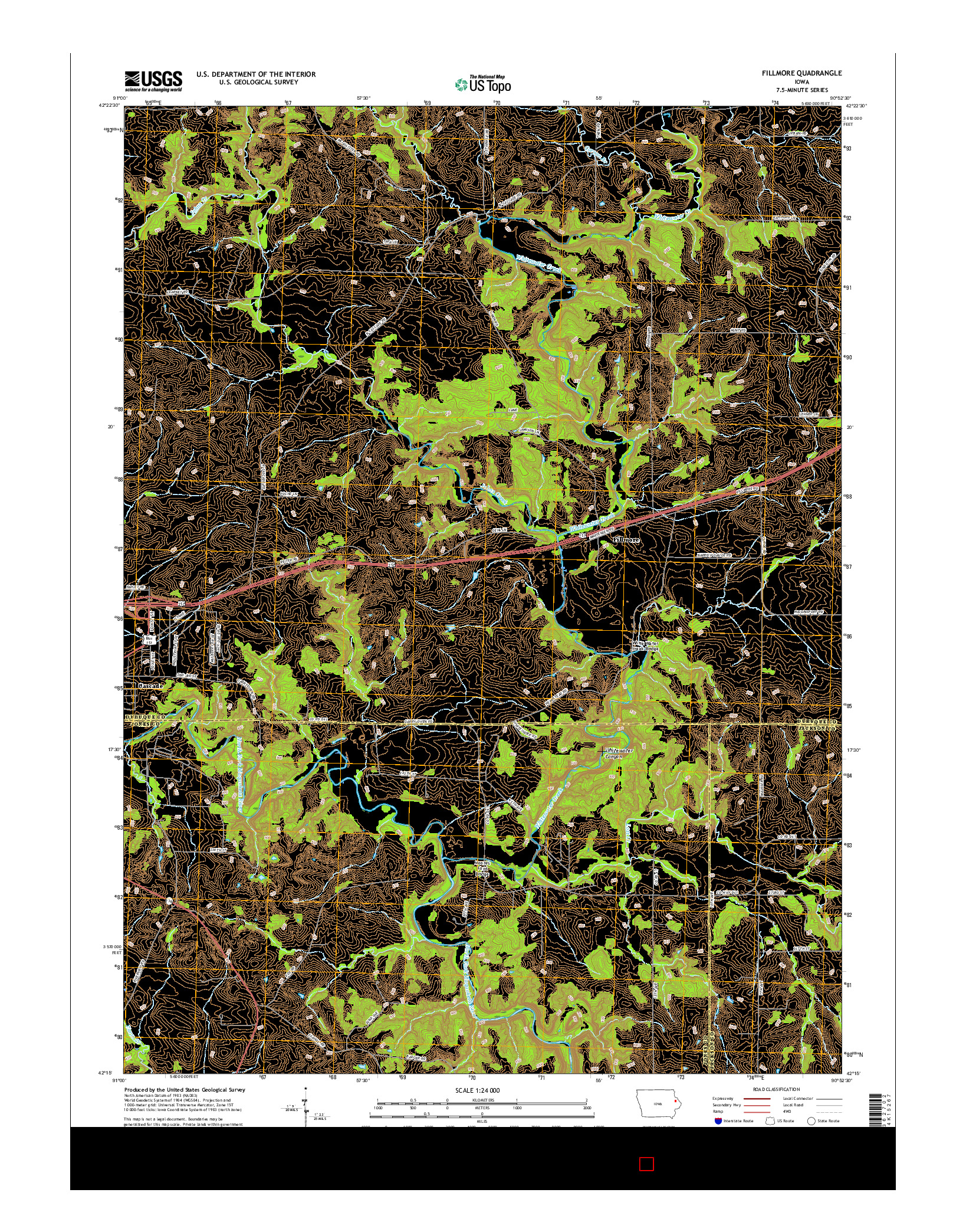 USGS US TOPO 7.5-MINUTE MAP FOR FILLMORE, IA 2015