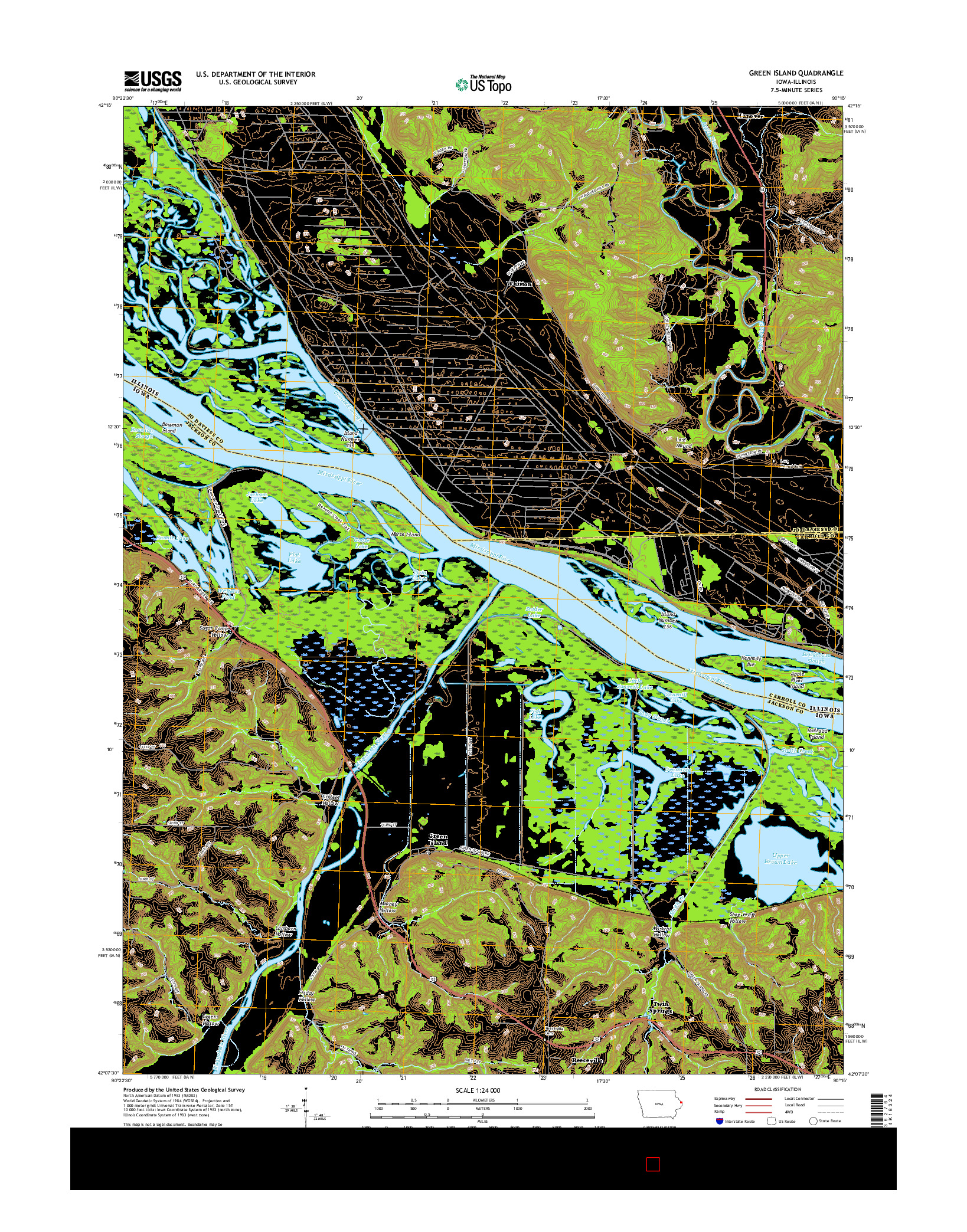 USGS US TOPO 7.5-MINUTE MAP FOR GREEN ISLAND, IA-IL 2015