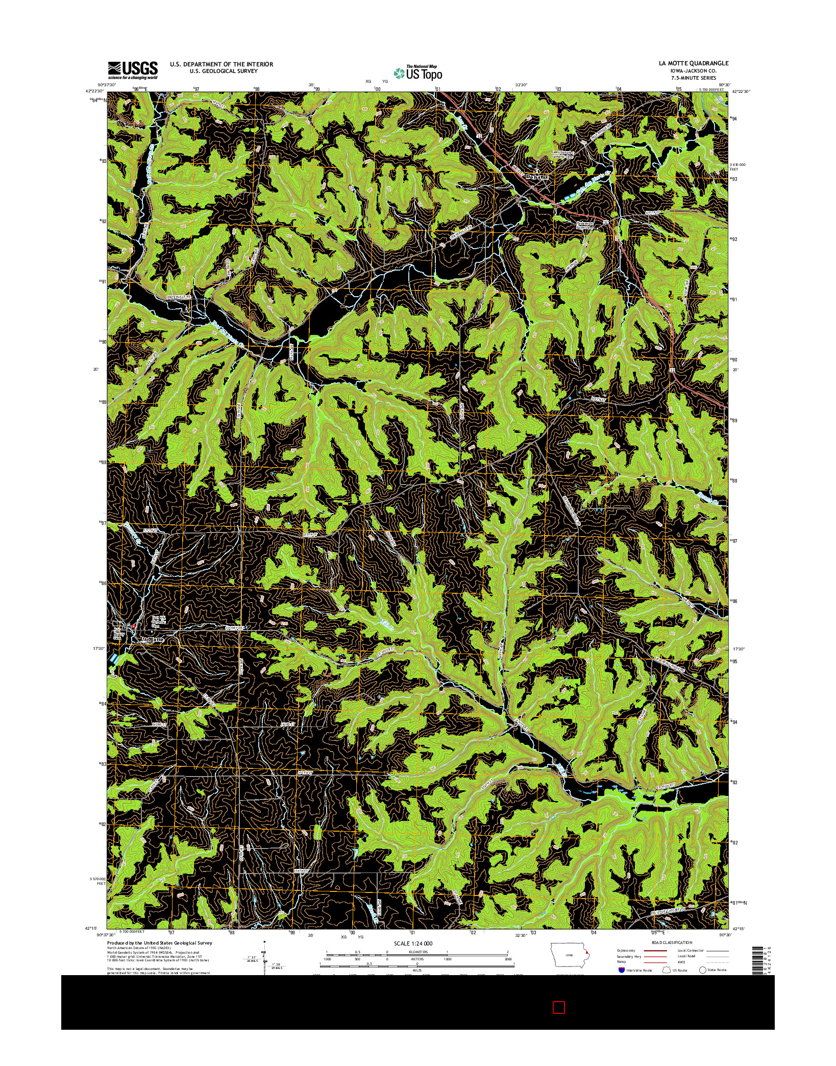 USGS US TOPO 7.5-MINUTE MAP FOR LA MOTTE, IA 2015