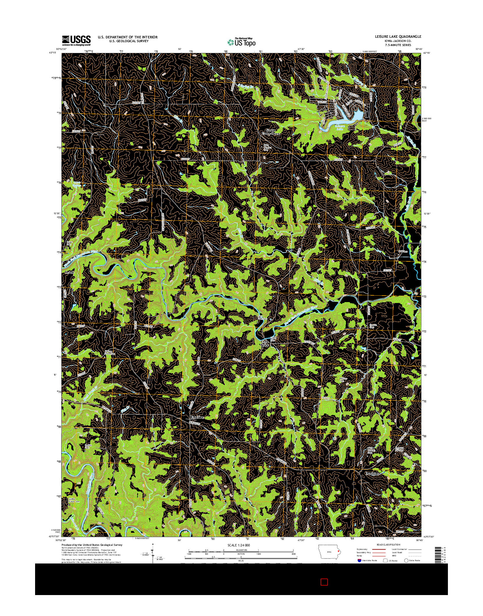 USGS US TOPO 7.5-MINUTE MAP FOR LEISURE LAKE, IA 2015