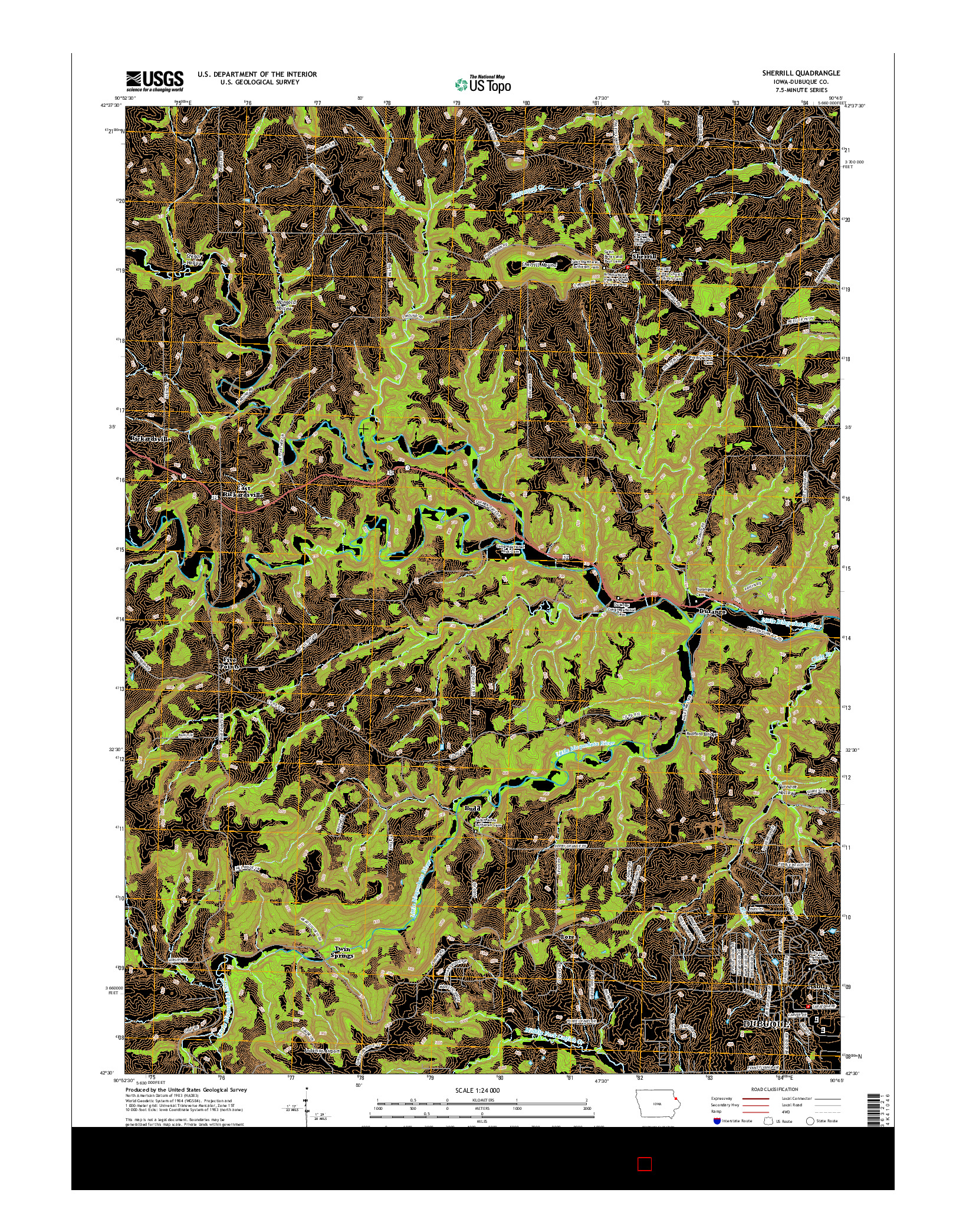 USGS US TOPO 7.5-MINUTE MAP FOR SHERRILL, IA 2015