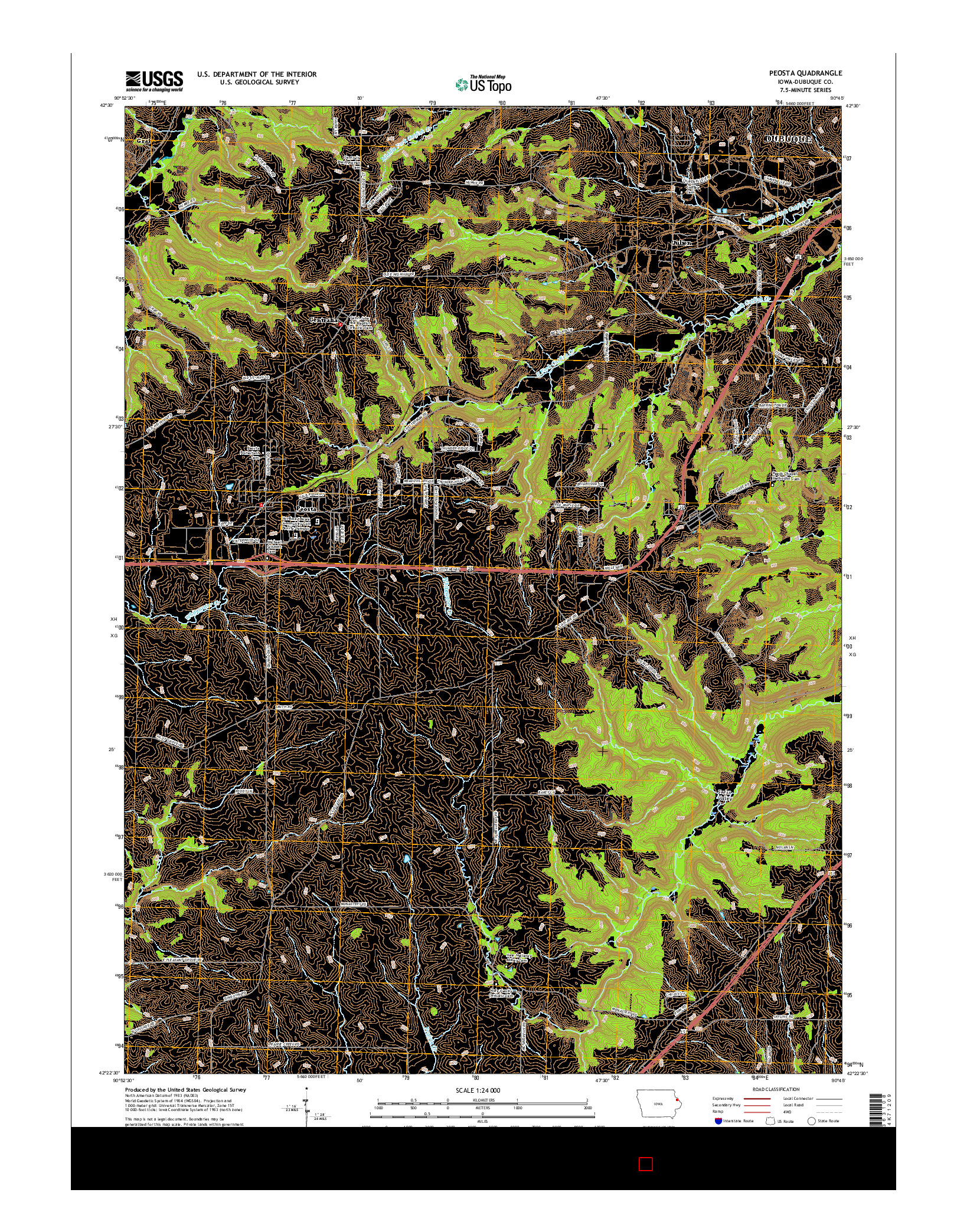 USGS US TOPO 7.5-MINUTE MAP FOR PEOSTA, IA 2015