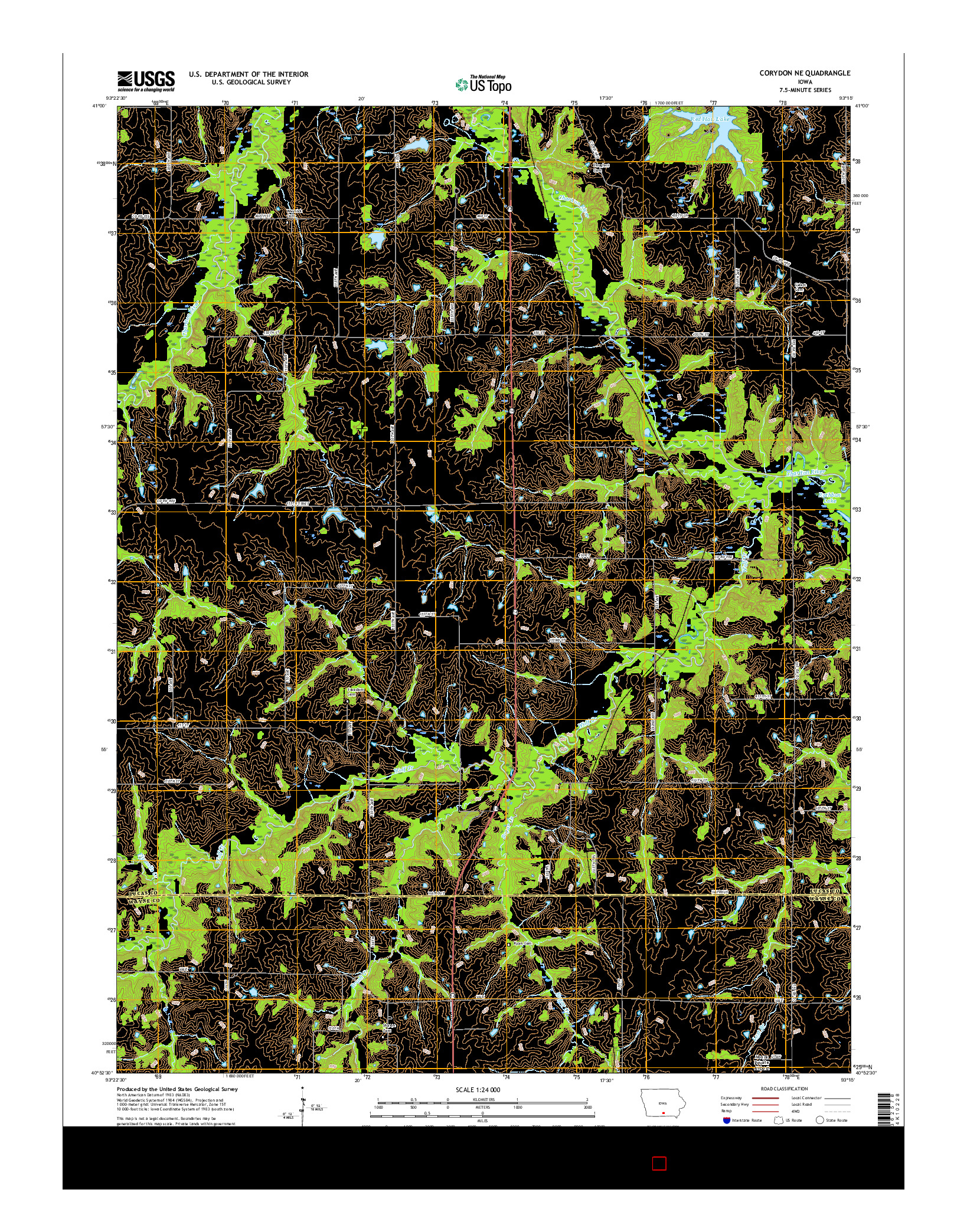USGS US TOPO 7.5-MINUTE MAP FOR CORYDON NE, IA 2015