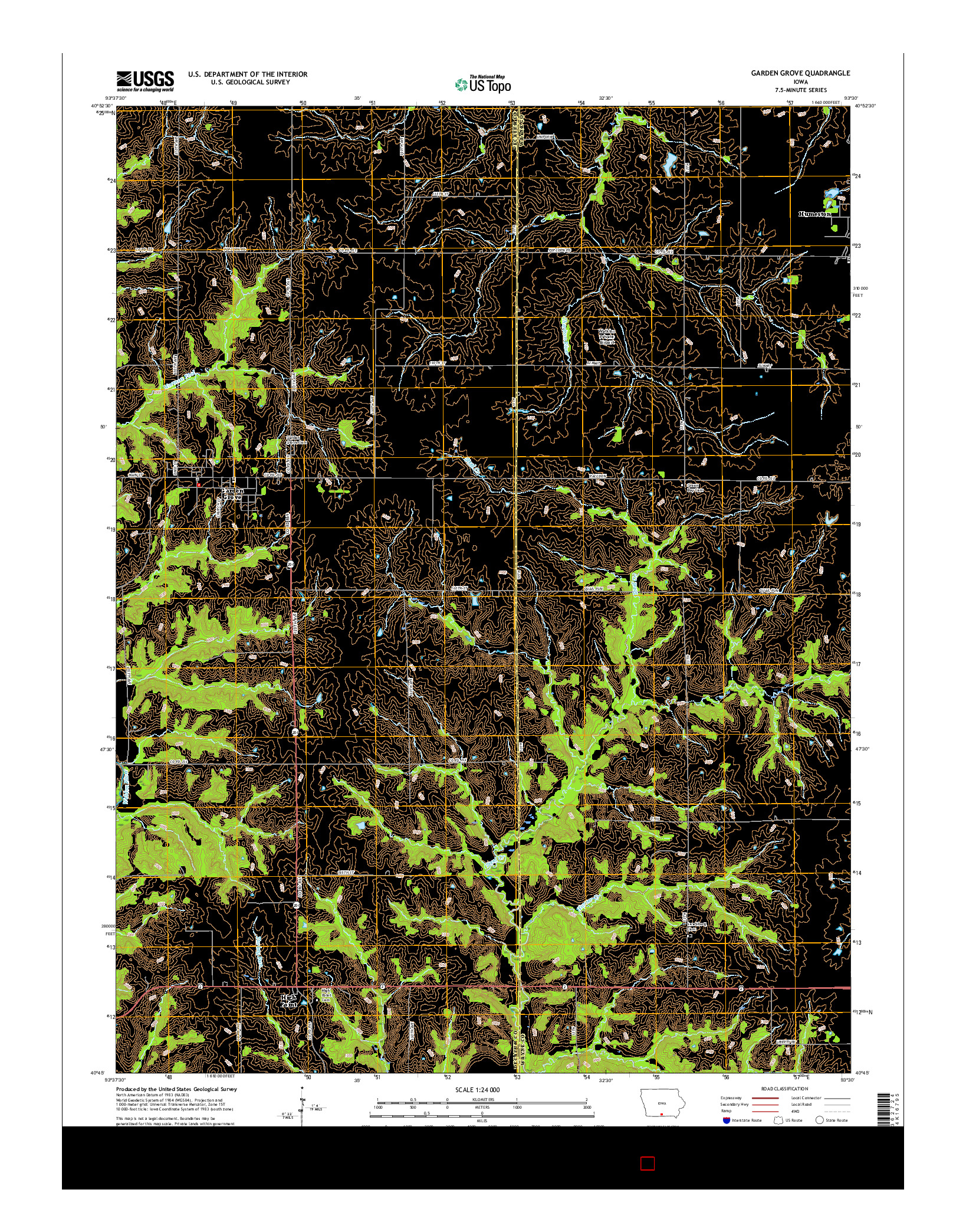 USGS US TOPO 7.5-MINUTE MAP FOR GARDEN GROVE, IA 2015