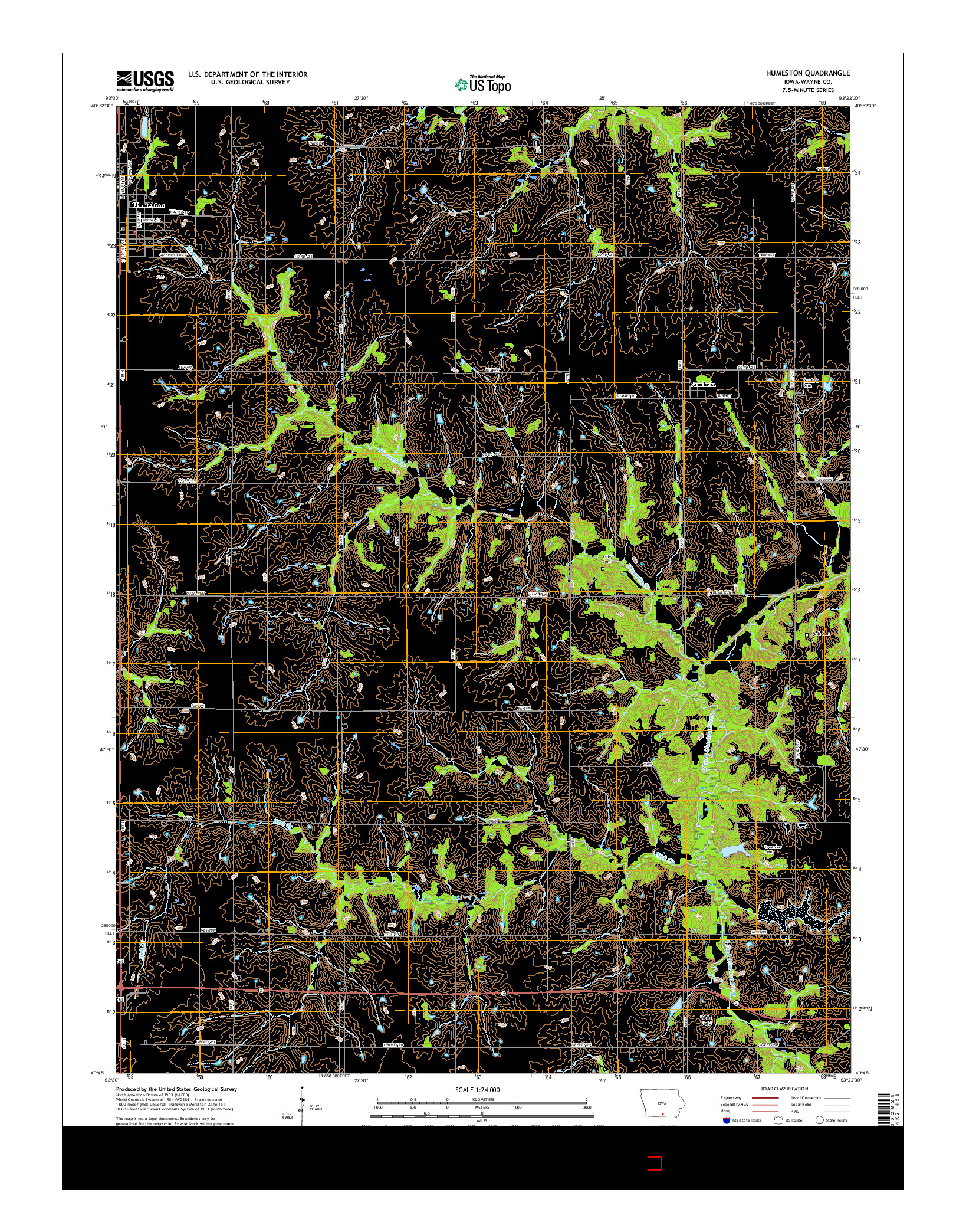 USGS US TOPO 7.5-MINUTE MAP FOR HUMESTON, IA 2015