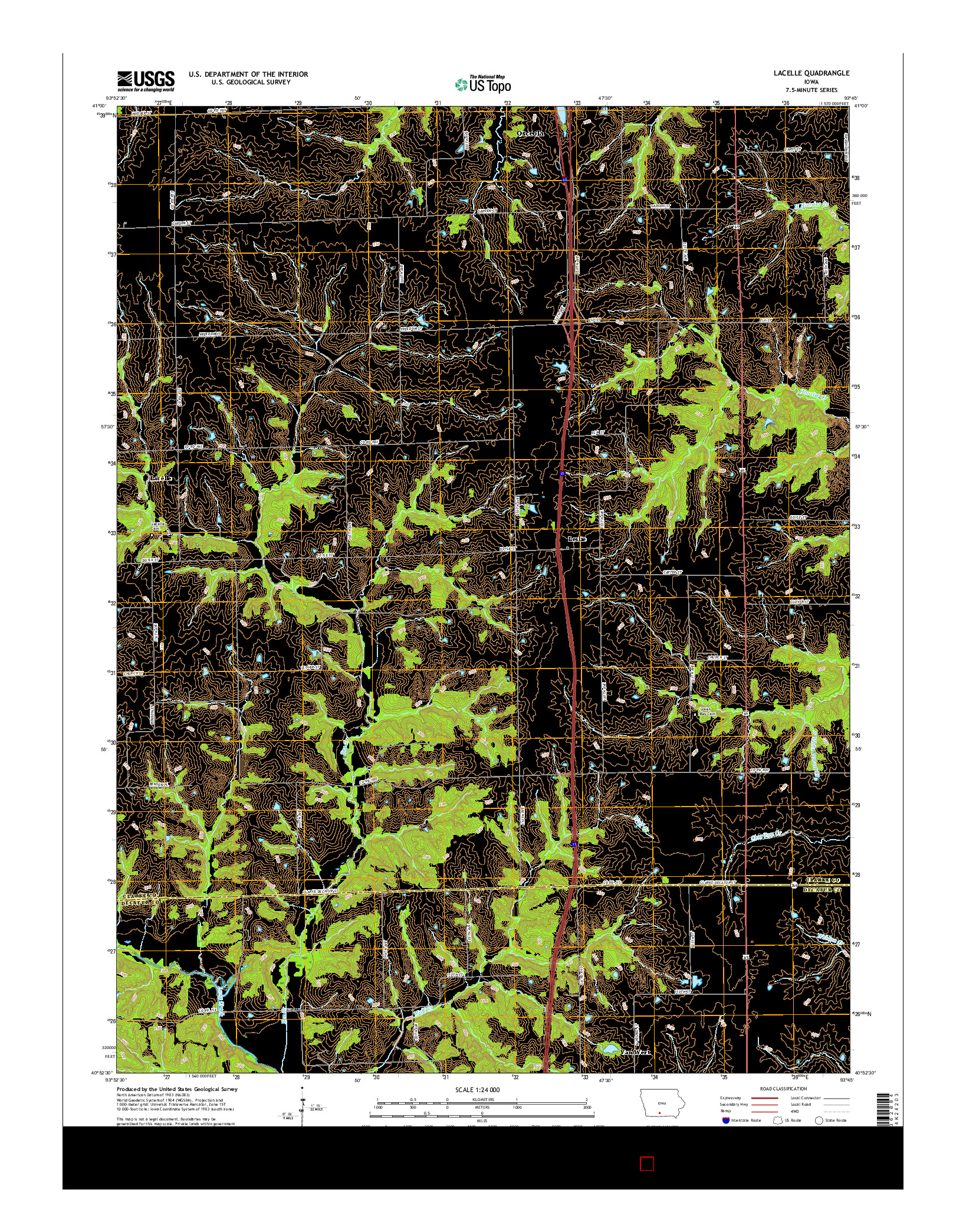 USGS US TOPO 7.5-MINUTE MAP FOR LACELLE, IA 2015