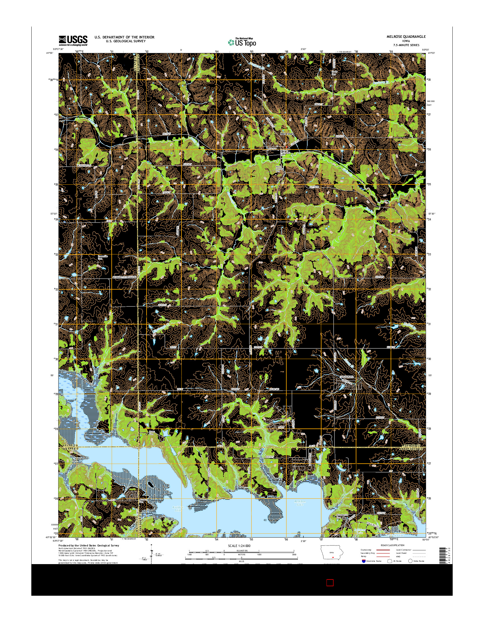 USGS US TOPO 7.5-MINUTE MAP FOR MELROSE, IA 2015