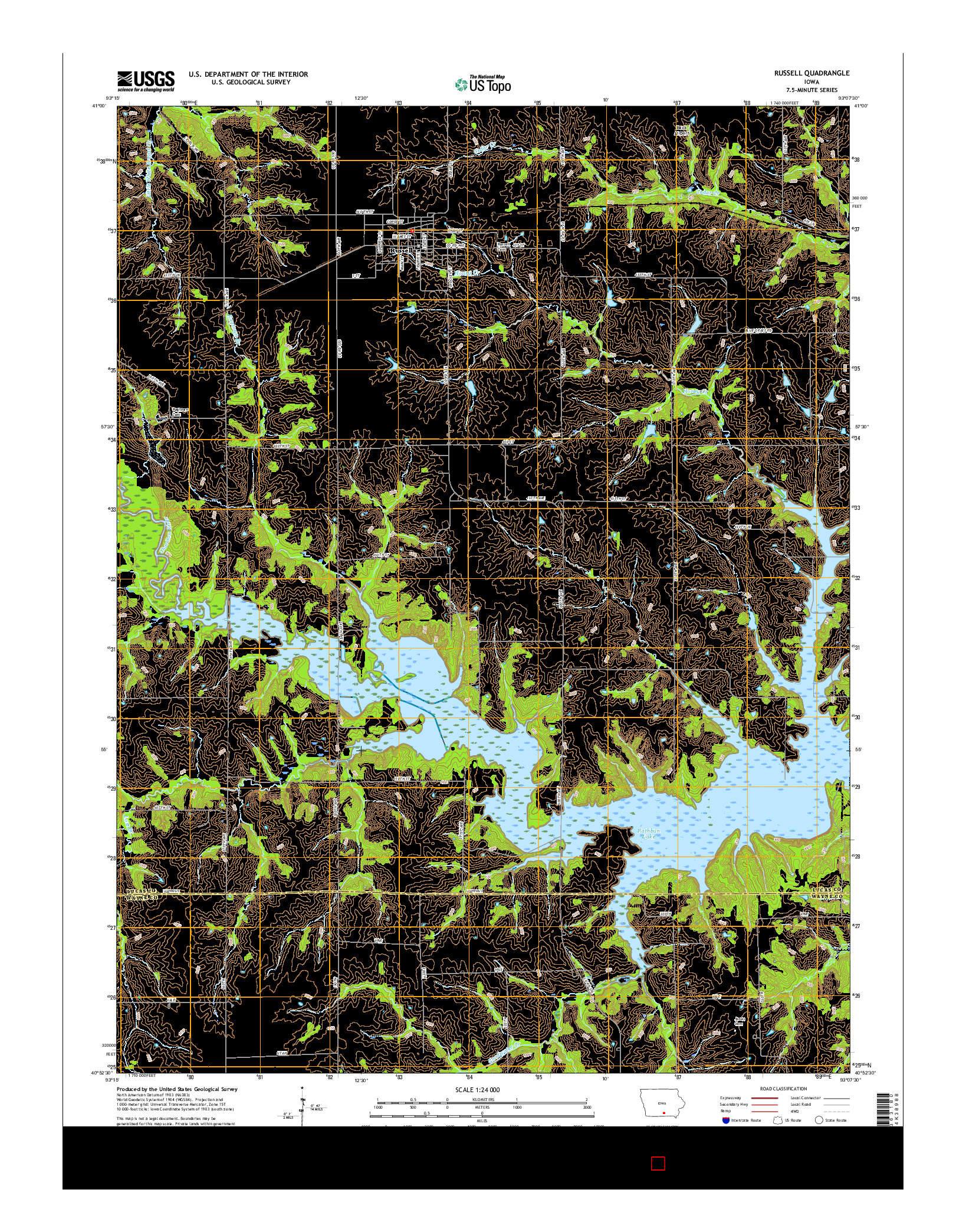 USGS US TOPO 7.5-MINUTE MAP FOR RUSSELL, IA 2015