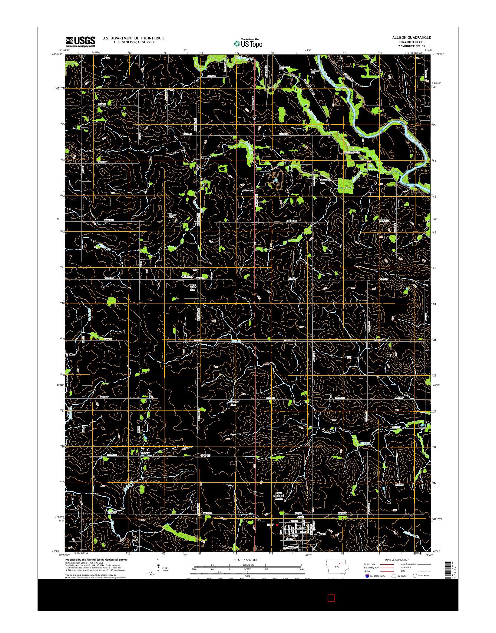 USGS US TOPO 7.5-MINUTE MAP FOR ALLISON, IA 2015