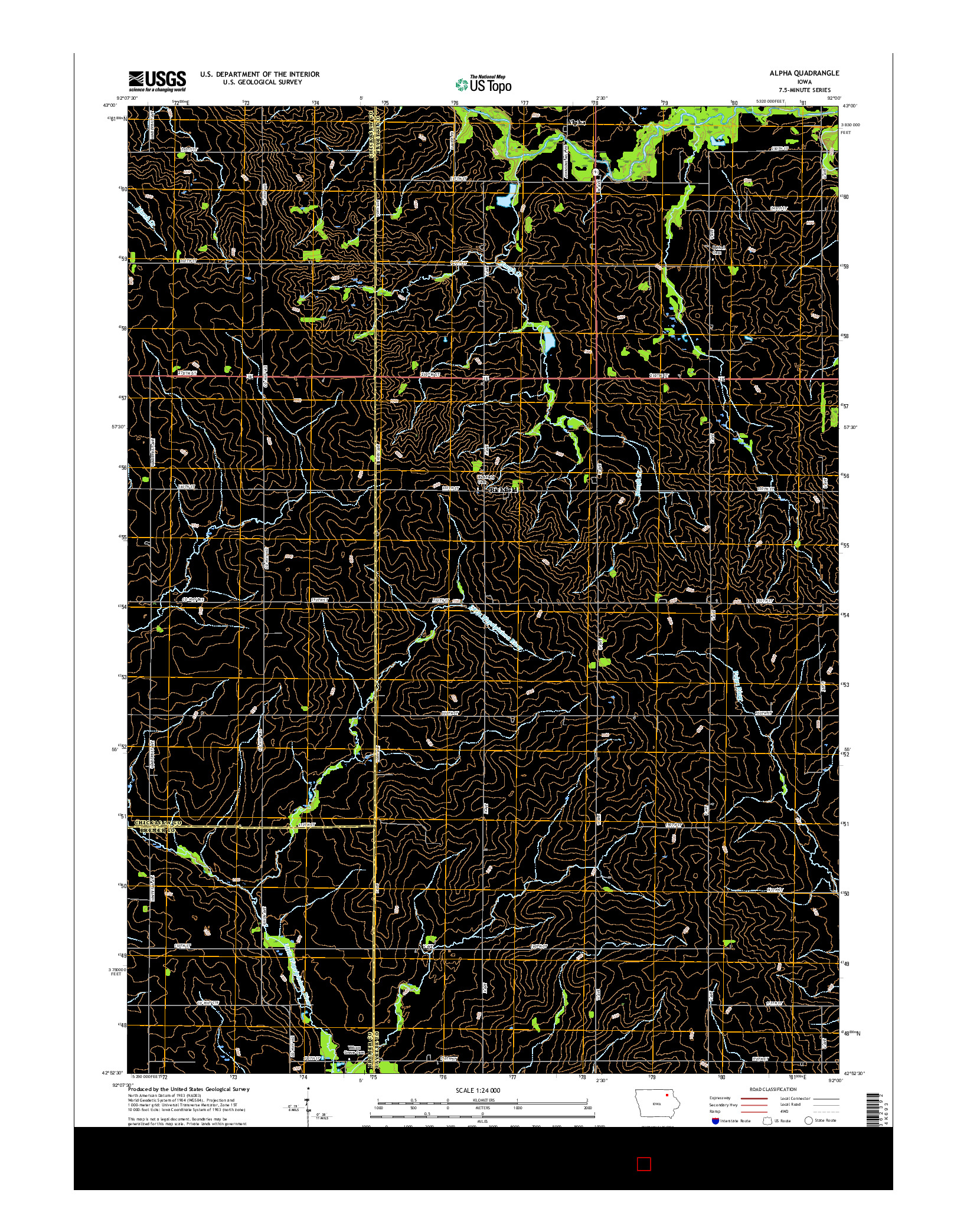 USGS US TOPO 7.5-MINUTE MAP FOR ALPHA, IA 2015