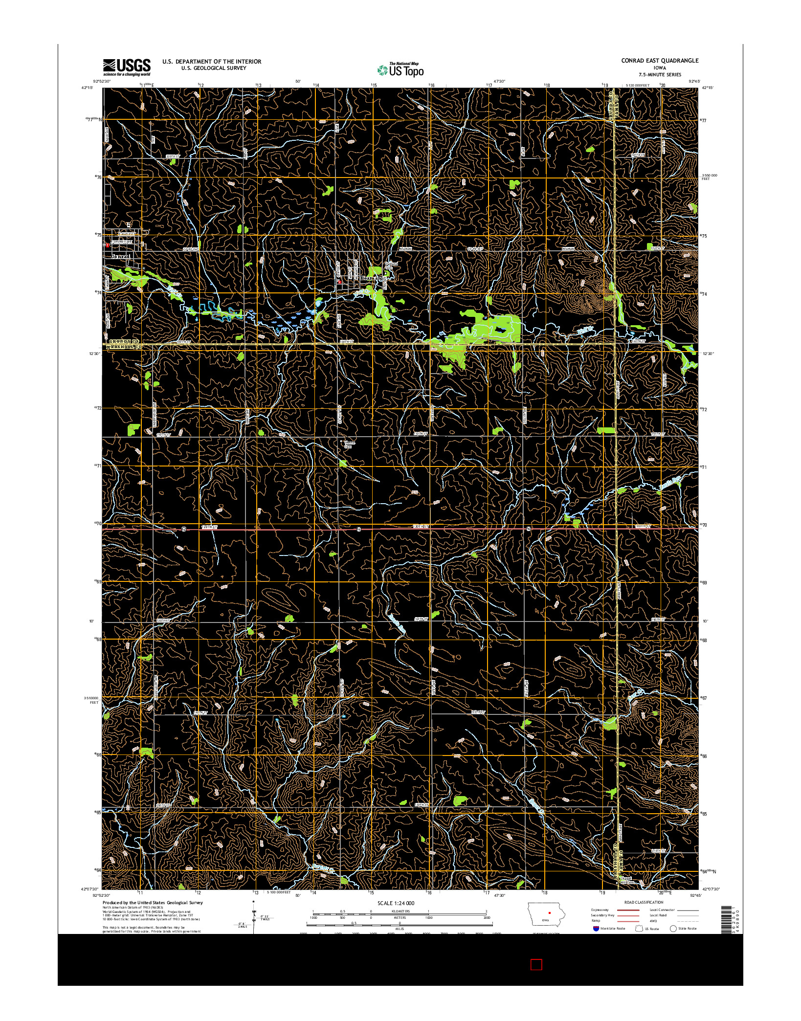 USGS US TOPO 7.5-MINUTE MAP FOR CONRAD EAST, IA 2015