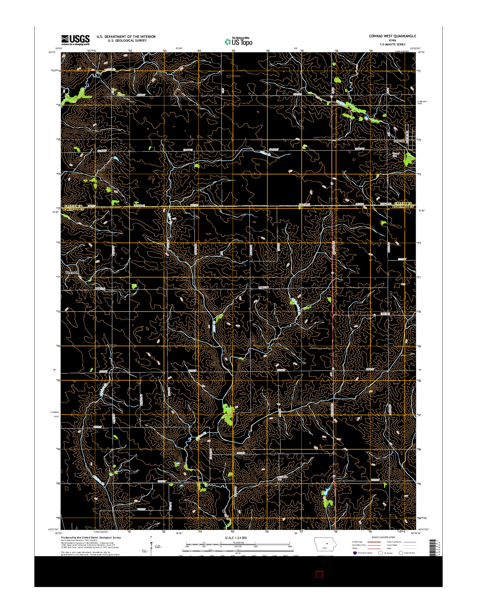 USGS US TOPO 7.5-MINUTE MAP FOR CONRAD WEST, IA 2015