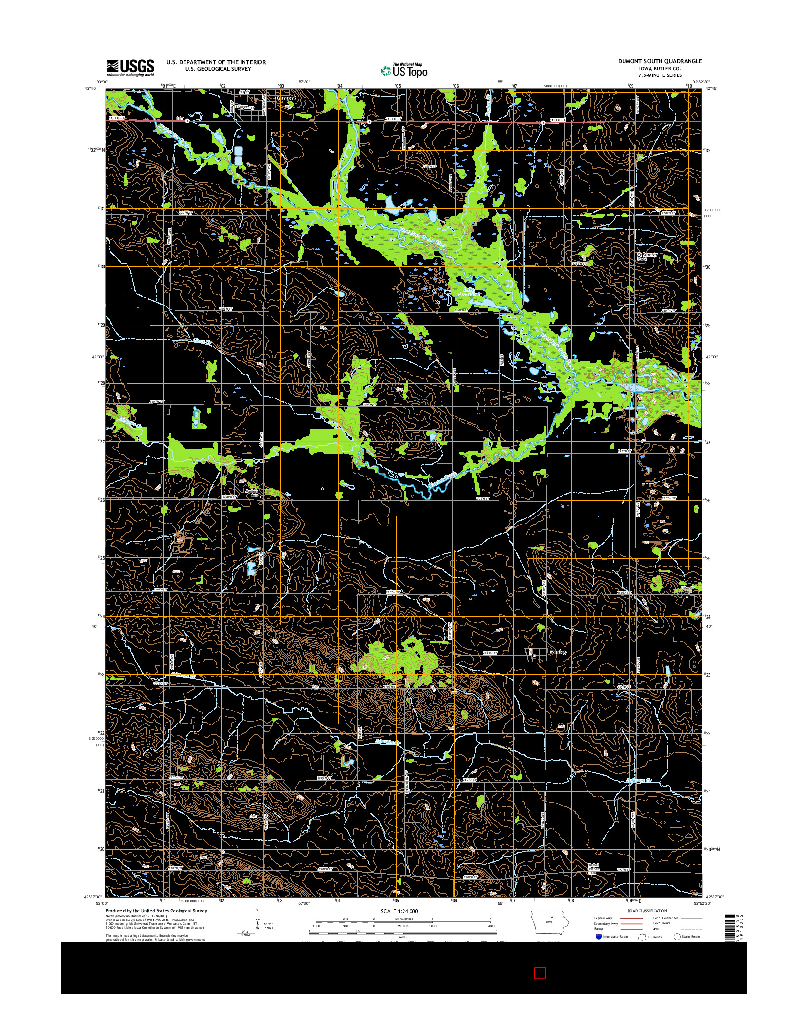 USGS US TOPO 7.5-MINUTE MAP FOR DUMONT SOUTH, IA 2015
