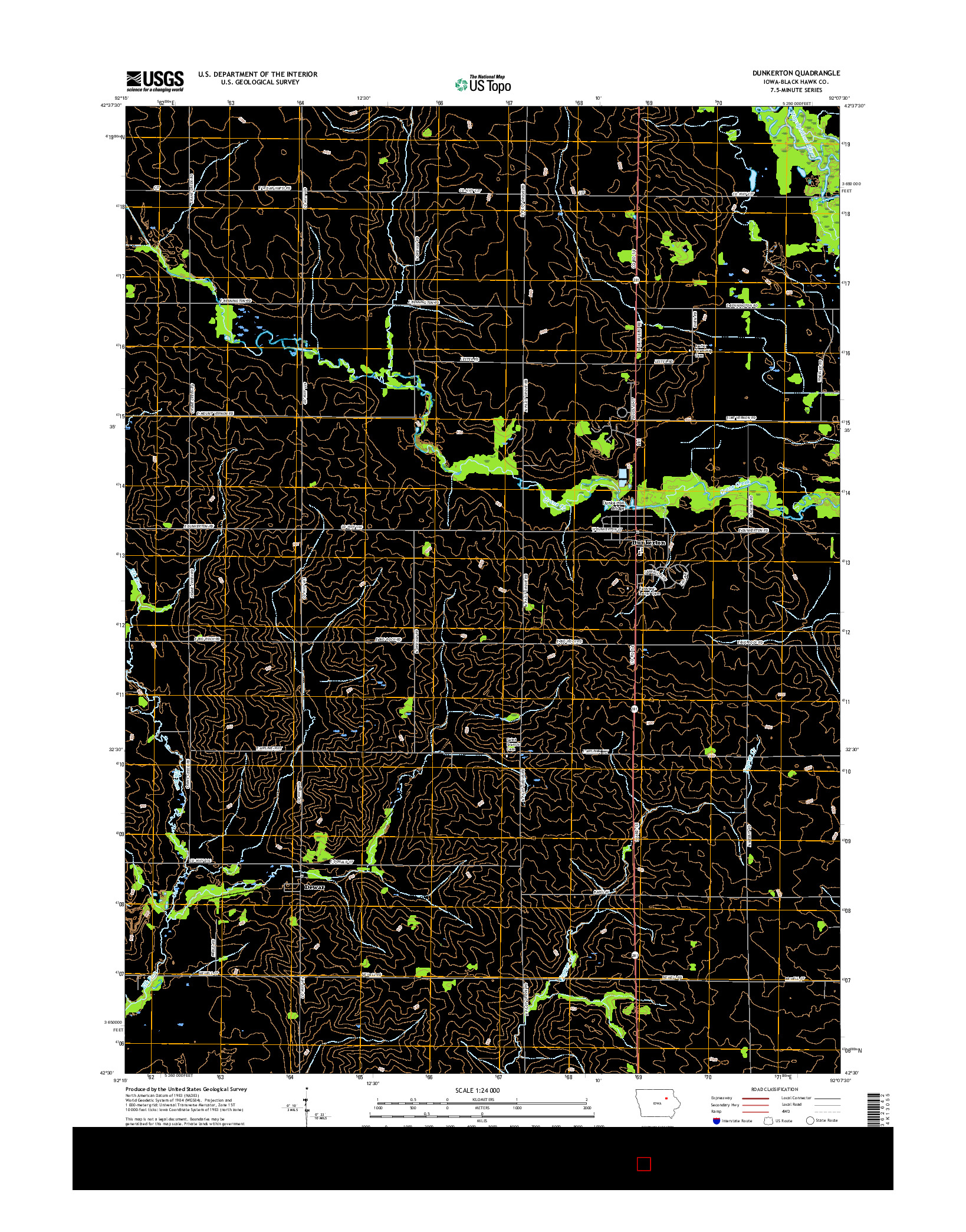 USGS US TOPO 7.5-MINUTE MAP FOR DUNKERTON, IA 2015