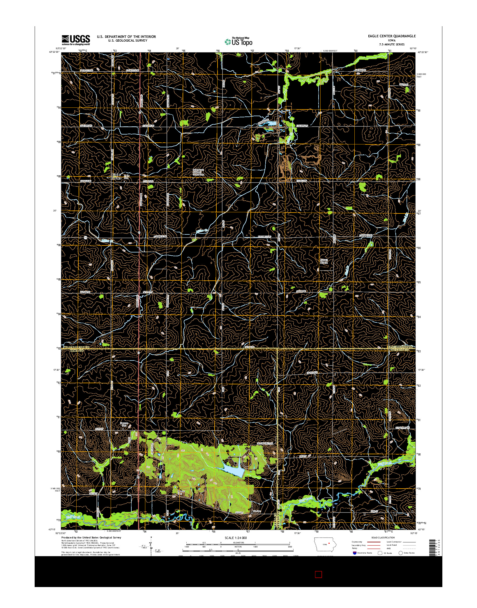 USGS US TOPO 7.5-MINUTE MAP FOR EAGLE CENTER, IA 2015